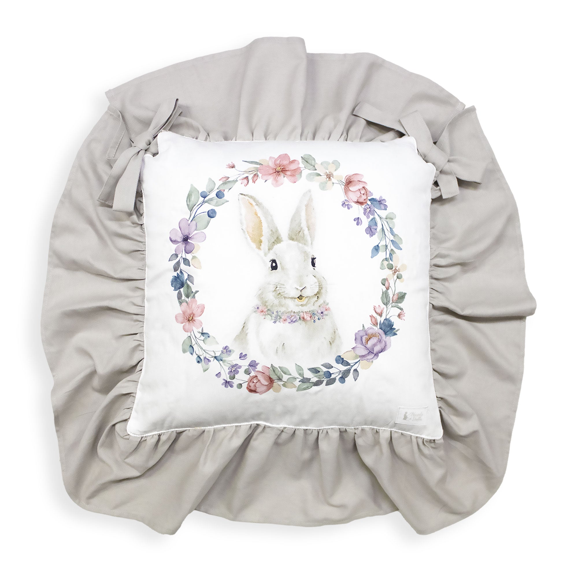 Cuscino coprisedia pasquale con balza Nuvole di Stoffa 40x40+15cm Bunny 6689