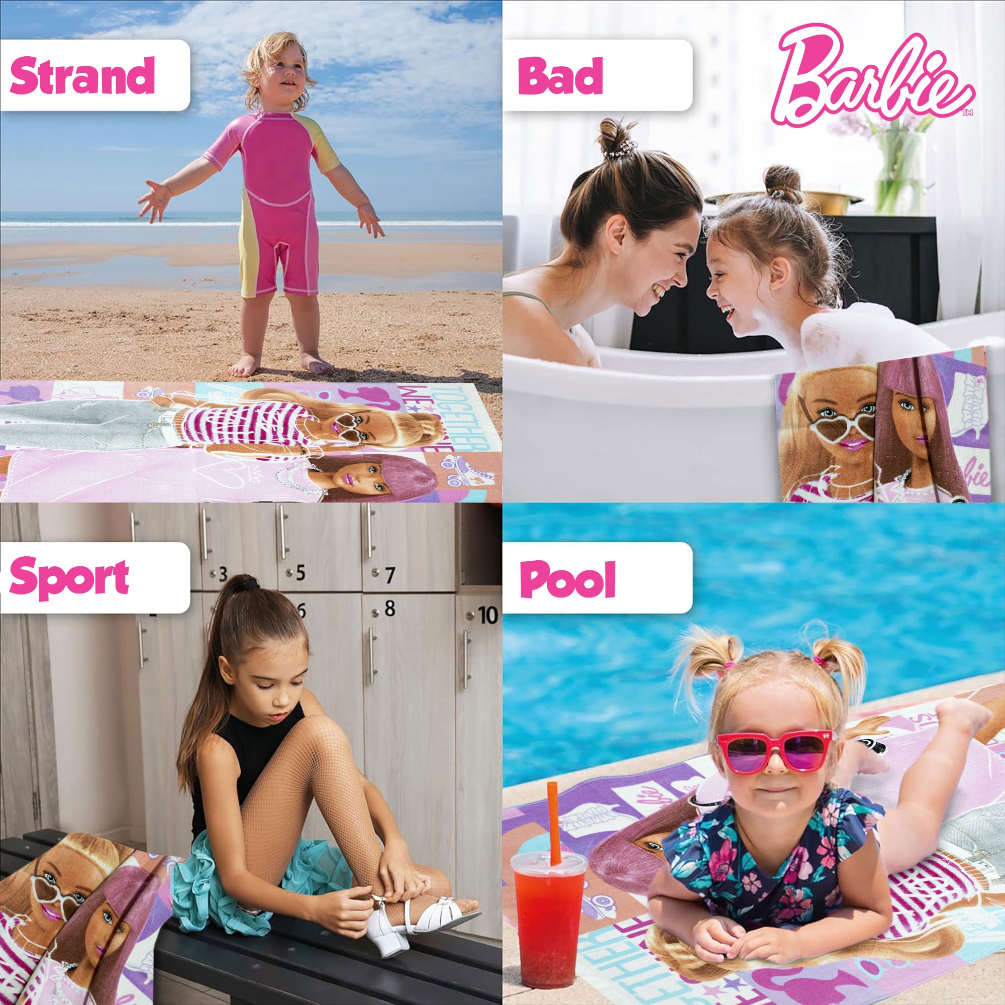 Telo mare Barbie in cotone 70x140cm asciugamano piscina 6807