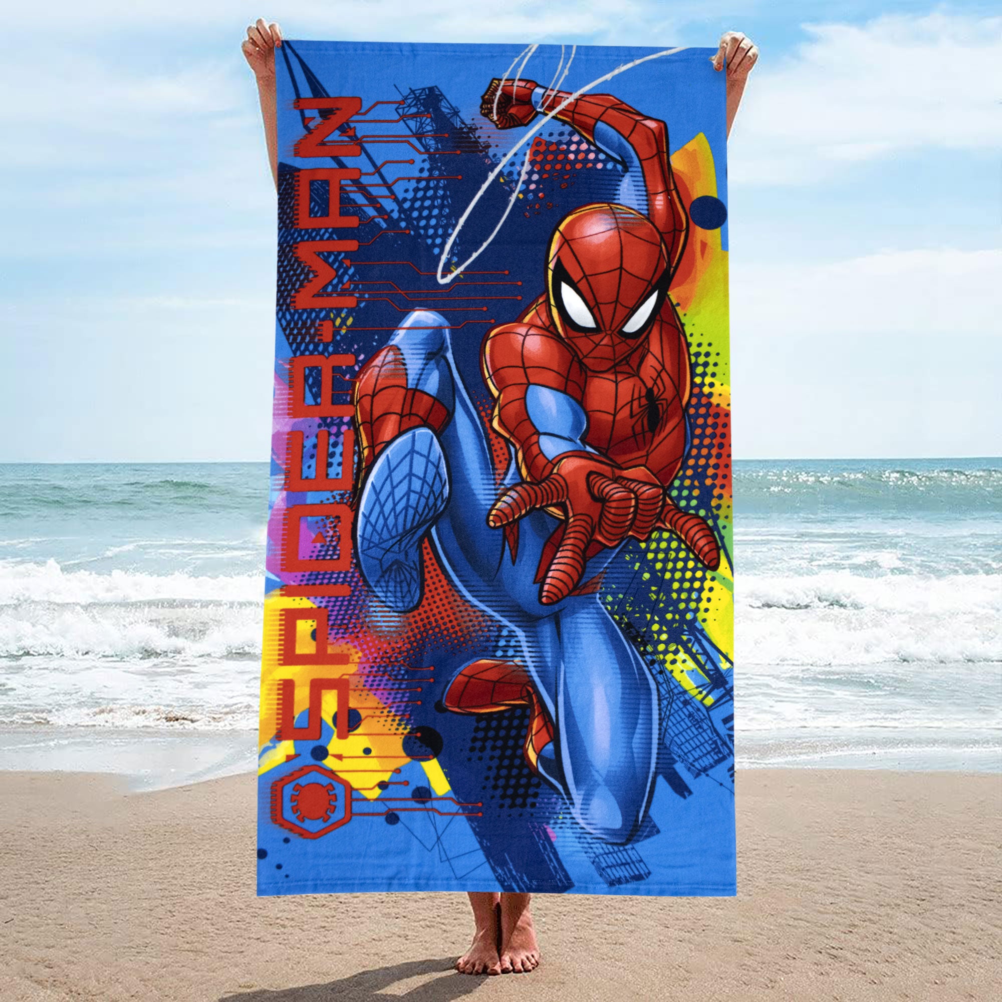 Telo mare Marvel Spiderman in microfibra 70x137cm asciugamano piscina 6818