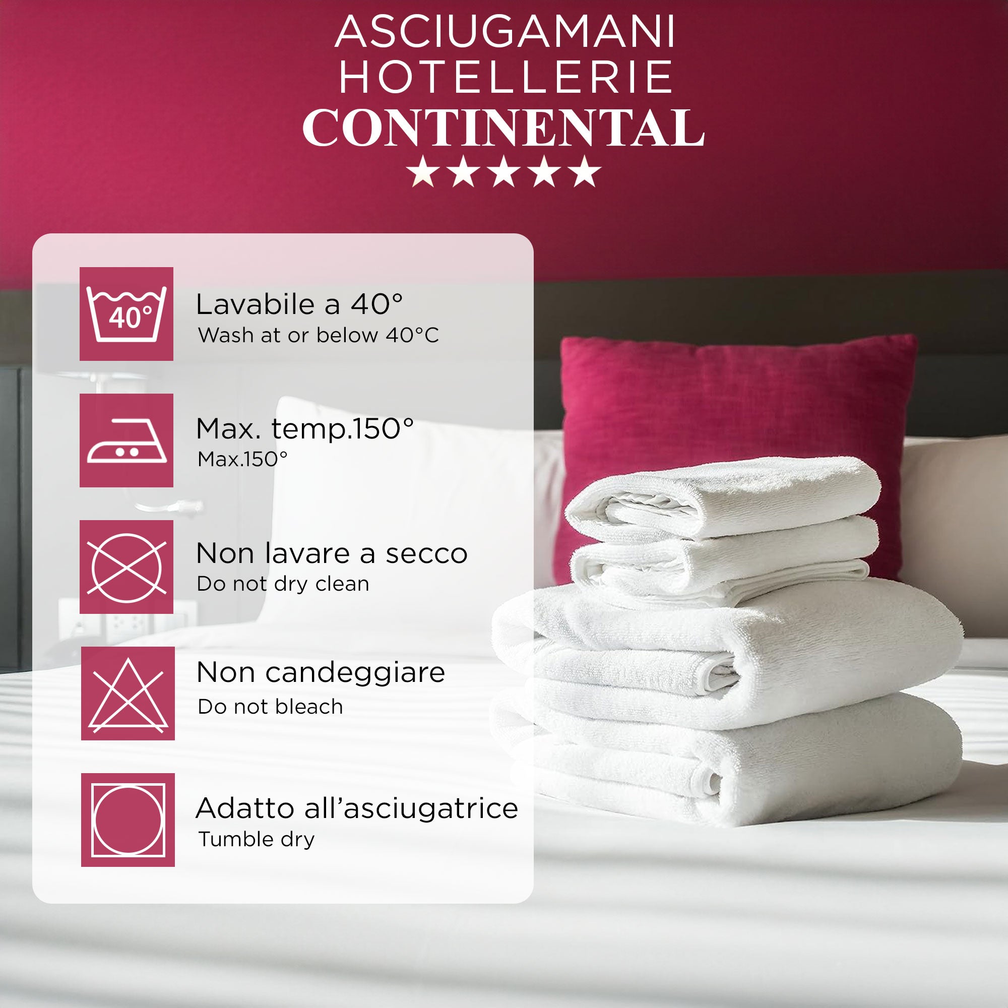 Asciugamani bagno Set 6+6pz Viso e Ospiti Hotel spugna Hotellerie in cotone 6848