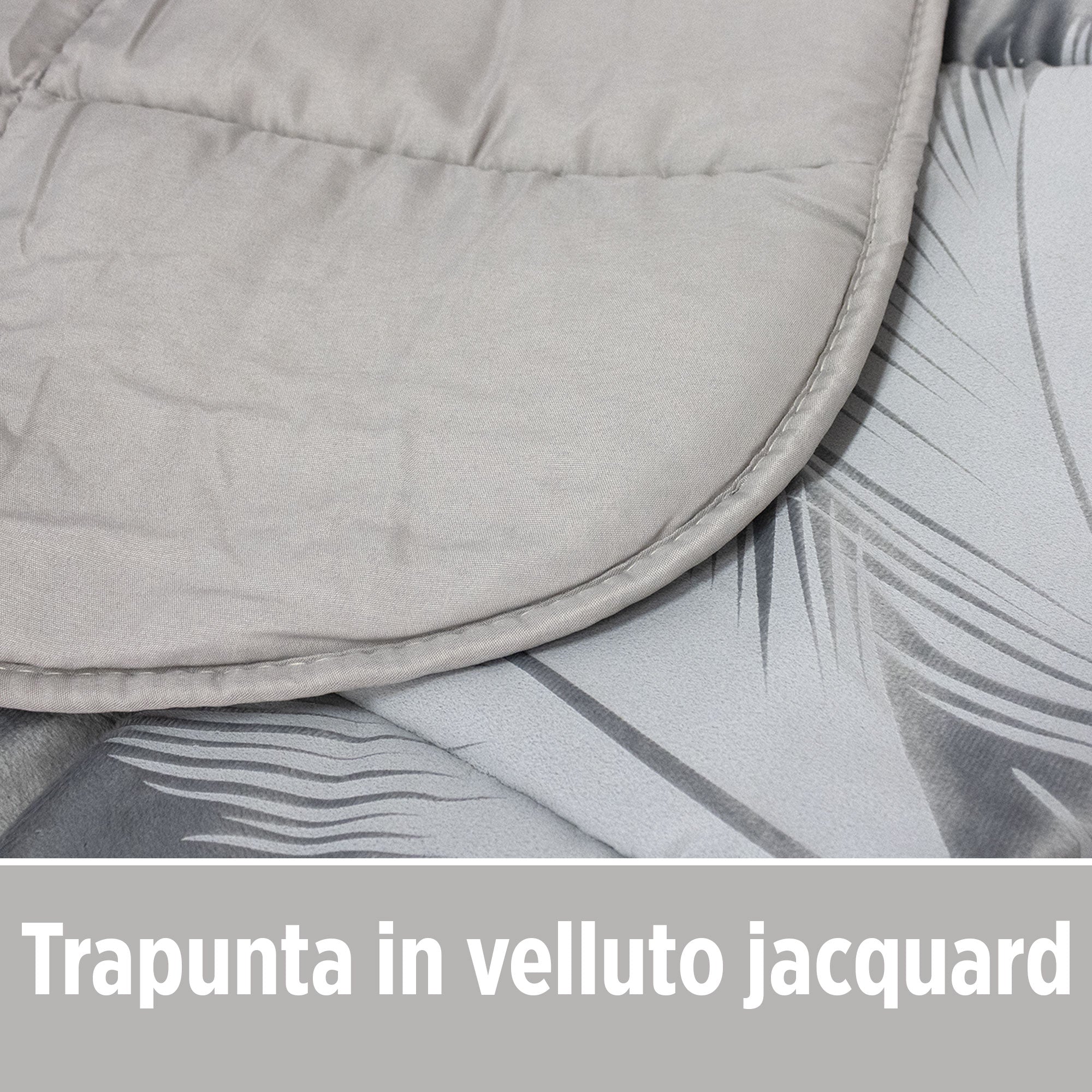 Trapunta invernale matrimoniale in velluto Jacquard con cuscino arredo 6857