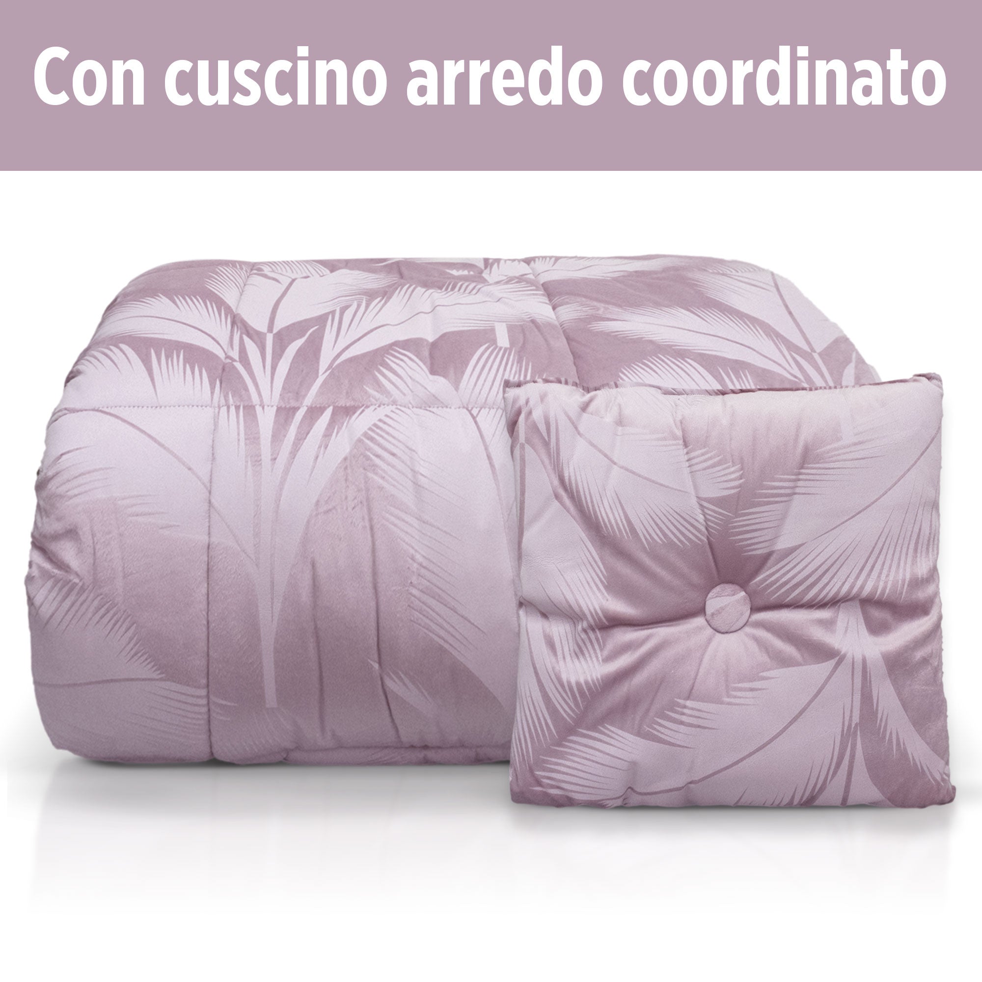 Trapunta invernale matrimoniale in velluto Jacquard con cuscino arredo 6857