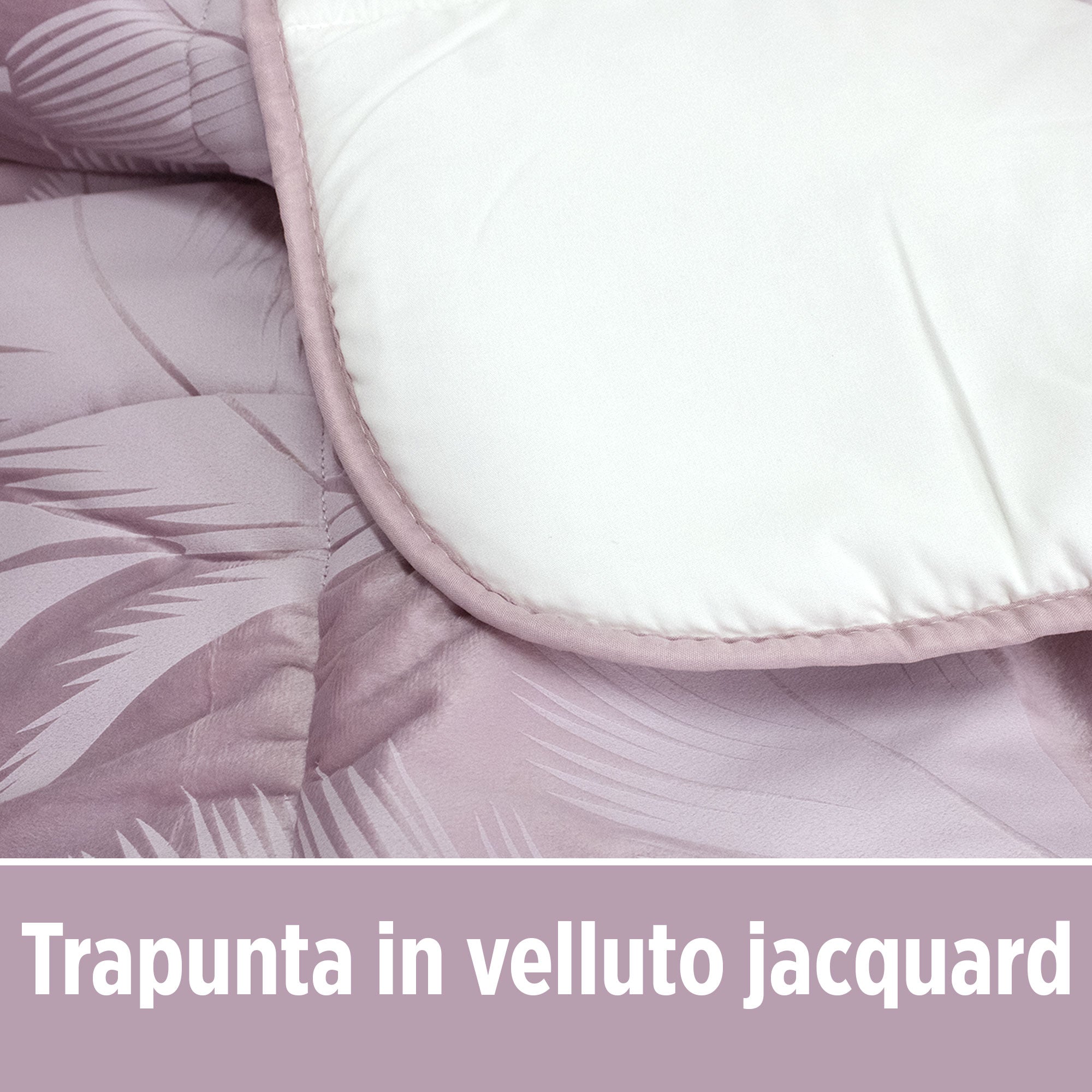 Trapunta invernale matrimoniale in velluto Jacquard con cuscino arredo 6857