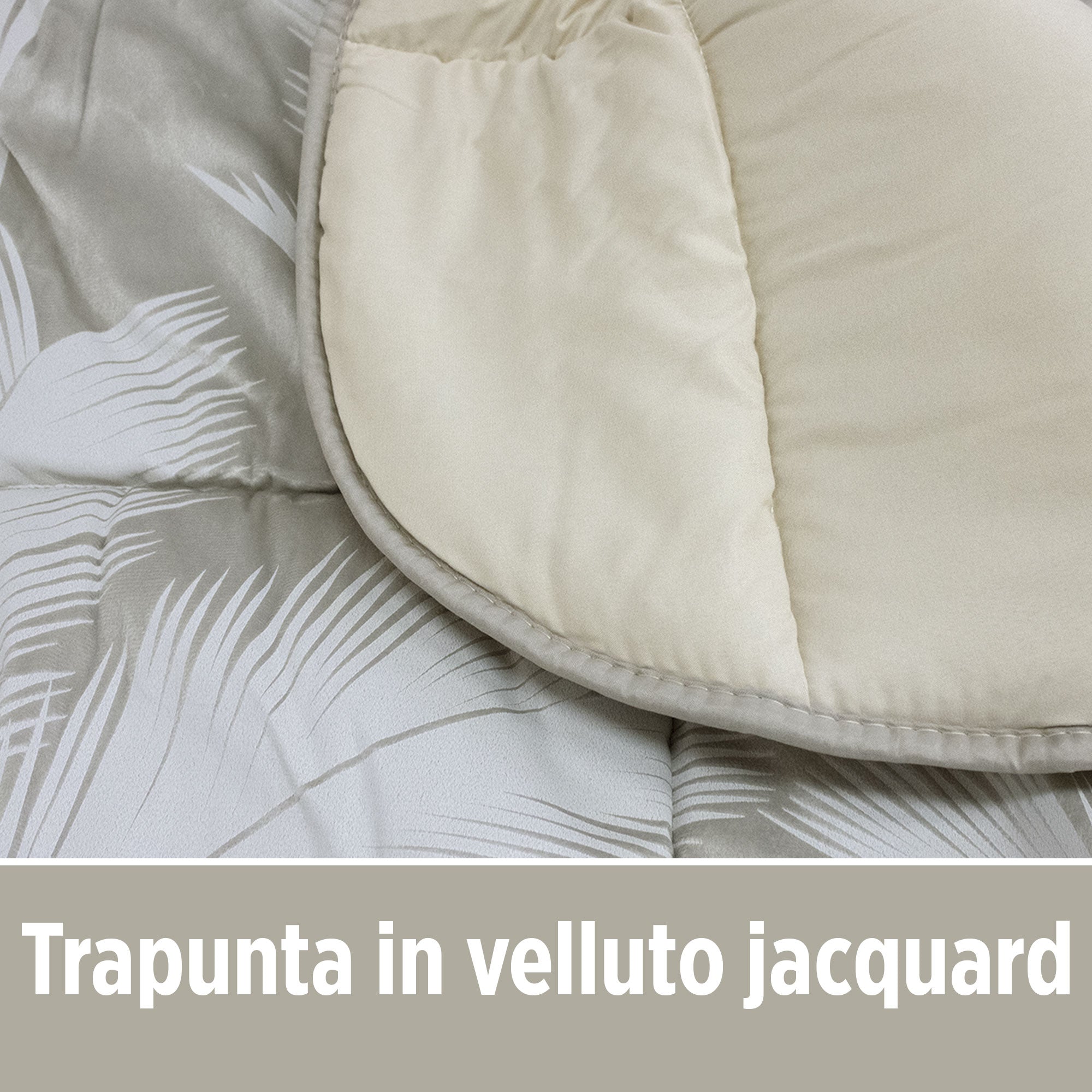 Trapunta invernale matrimoniale in velluto Jacquard con cuscino arredo 6857