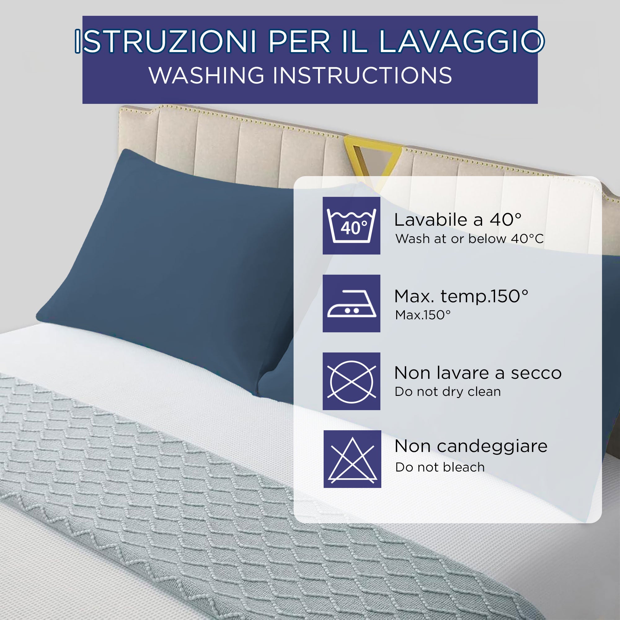 Coppia federe cuscini letto Copricuscini per guanciale in tinta unita 6860