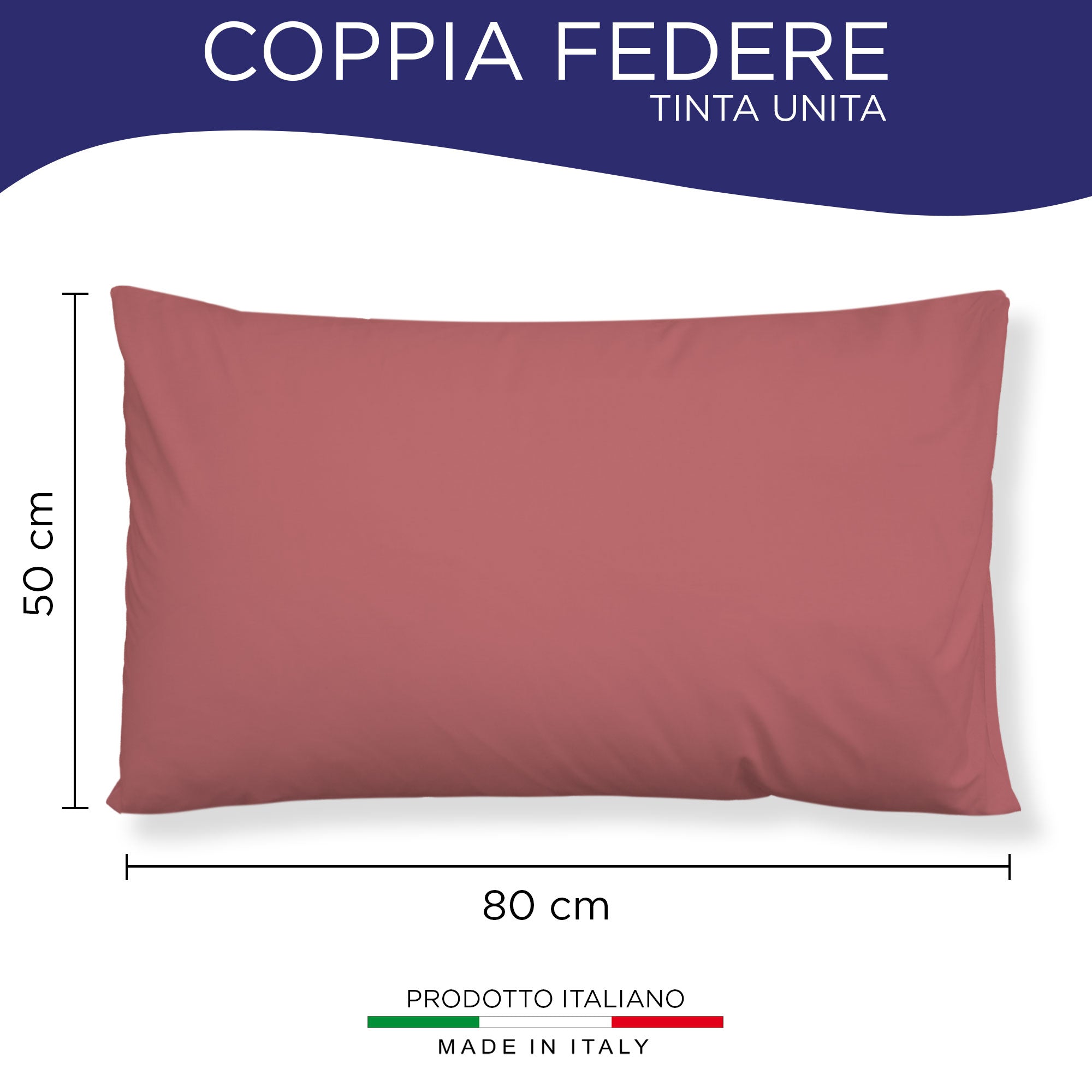 Coppia federe cuscini letto Copricuscini per guanciale in tinta unita 6860