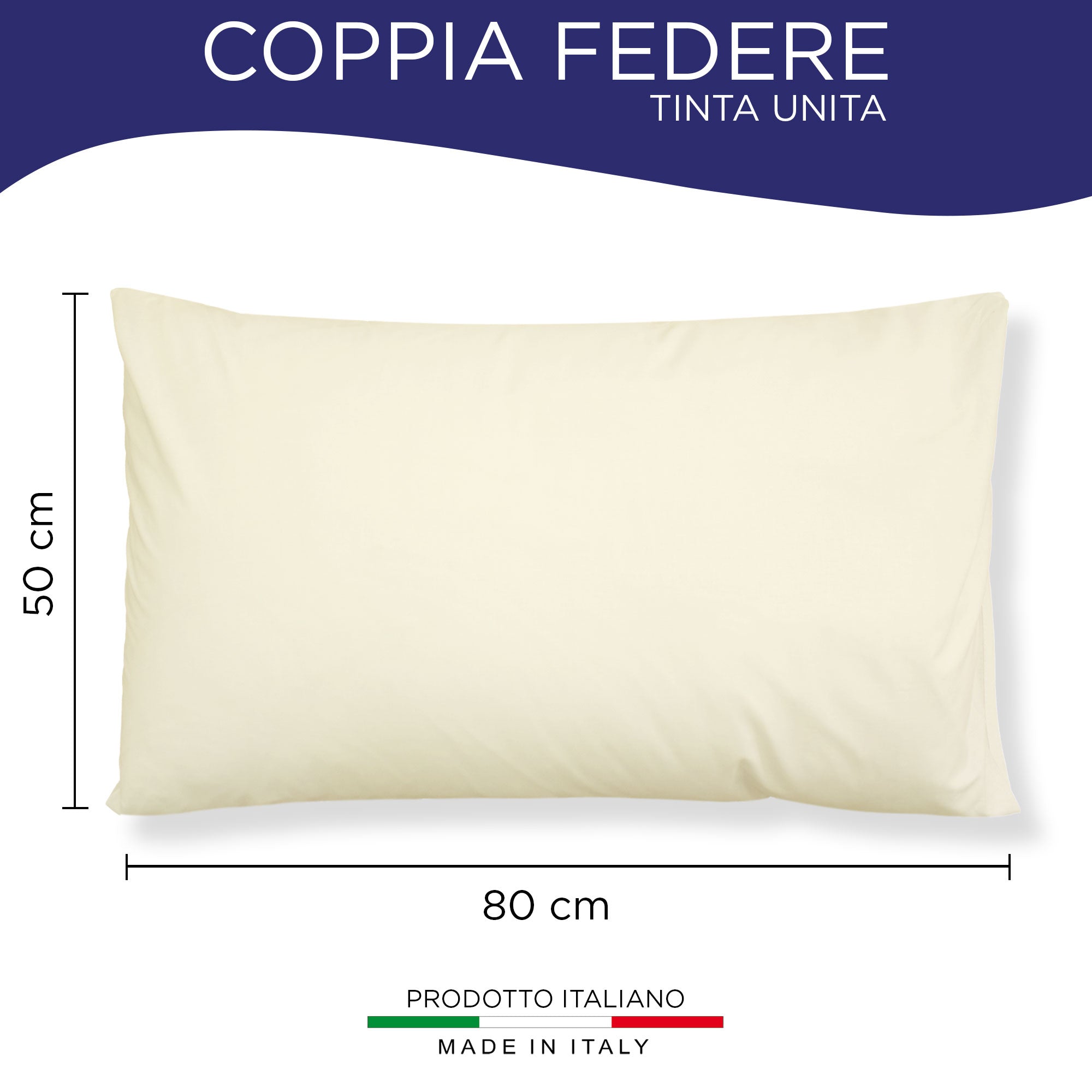 Coppia federe cuscini letto Copricuscini per guanciale in tinta unita 6860