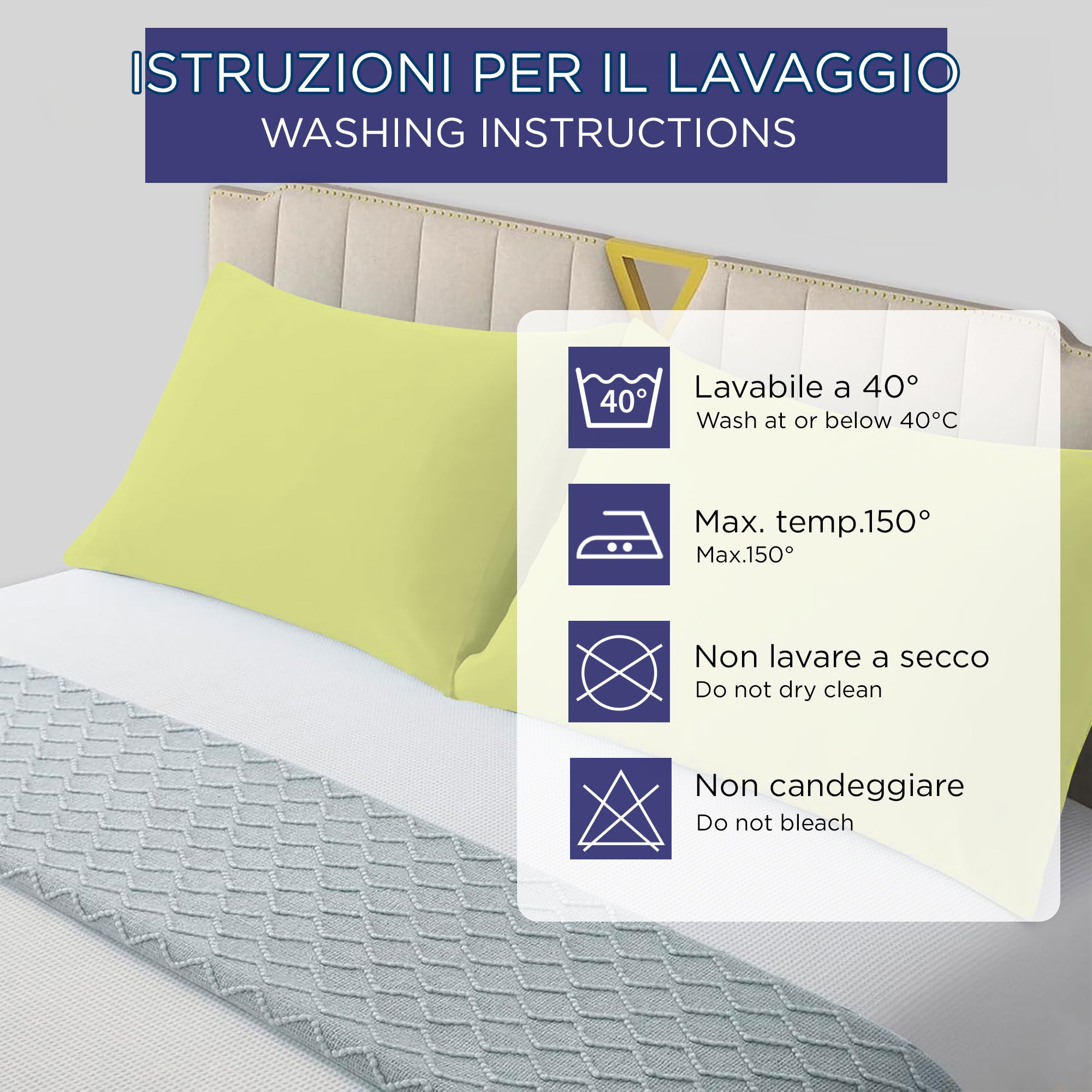 Coppia federe cuscini letto Copricuscini per guanciale in tinta unita 6860