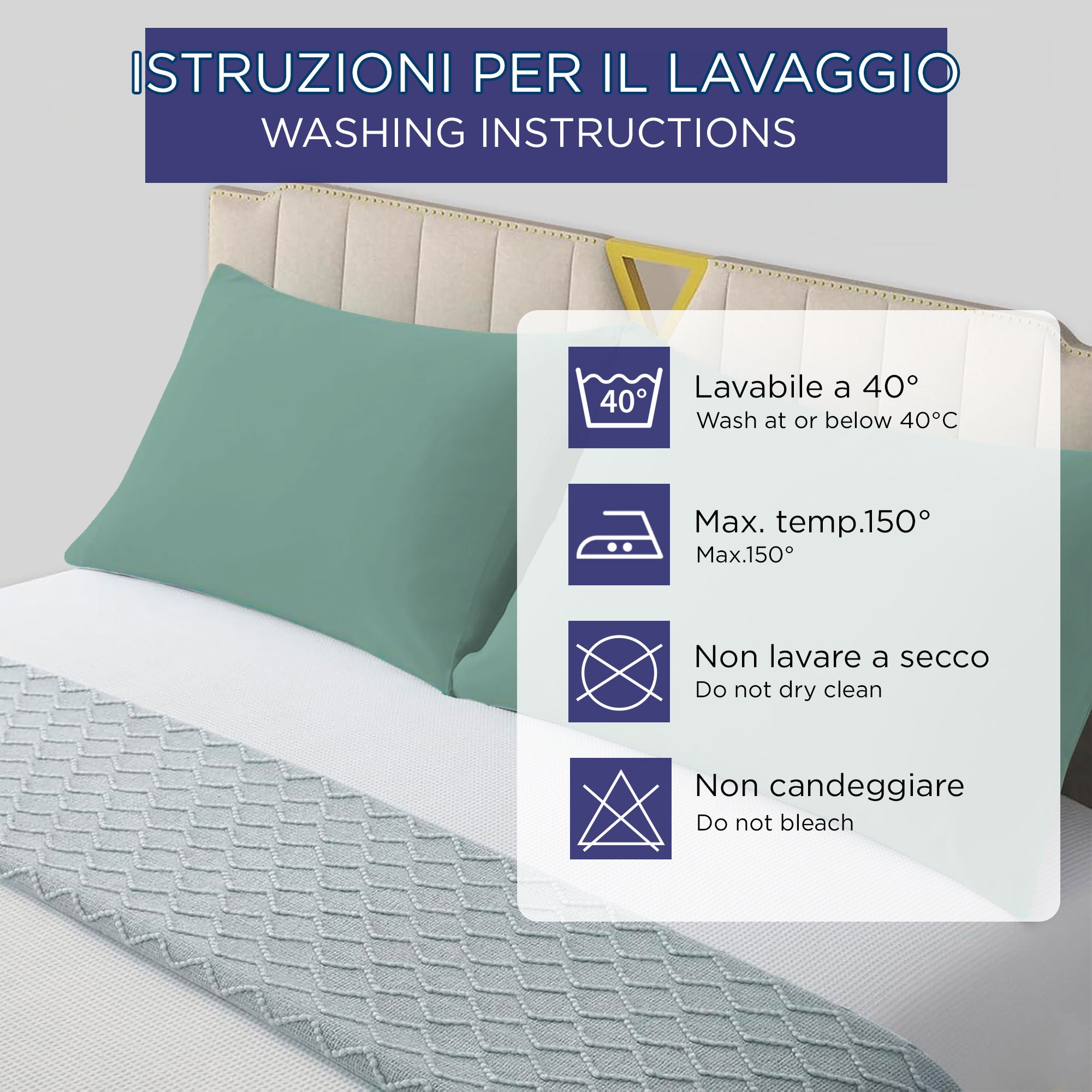 Coppia federe cuscini letto Copricuscini per guanciale in tinta unita 6860