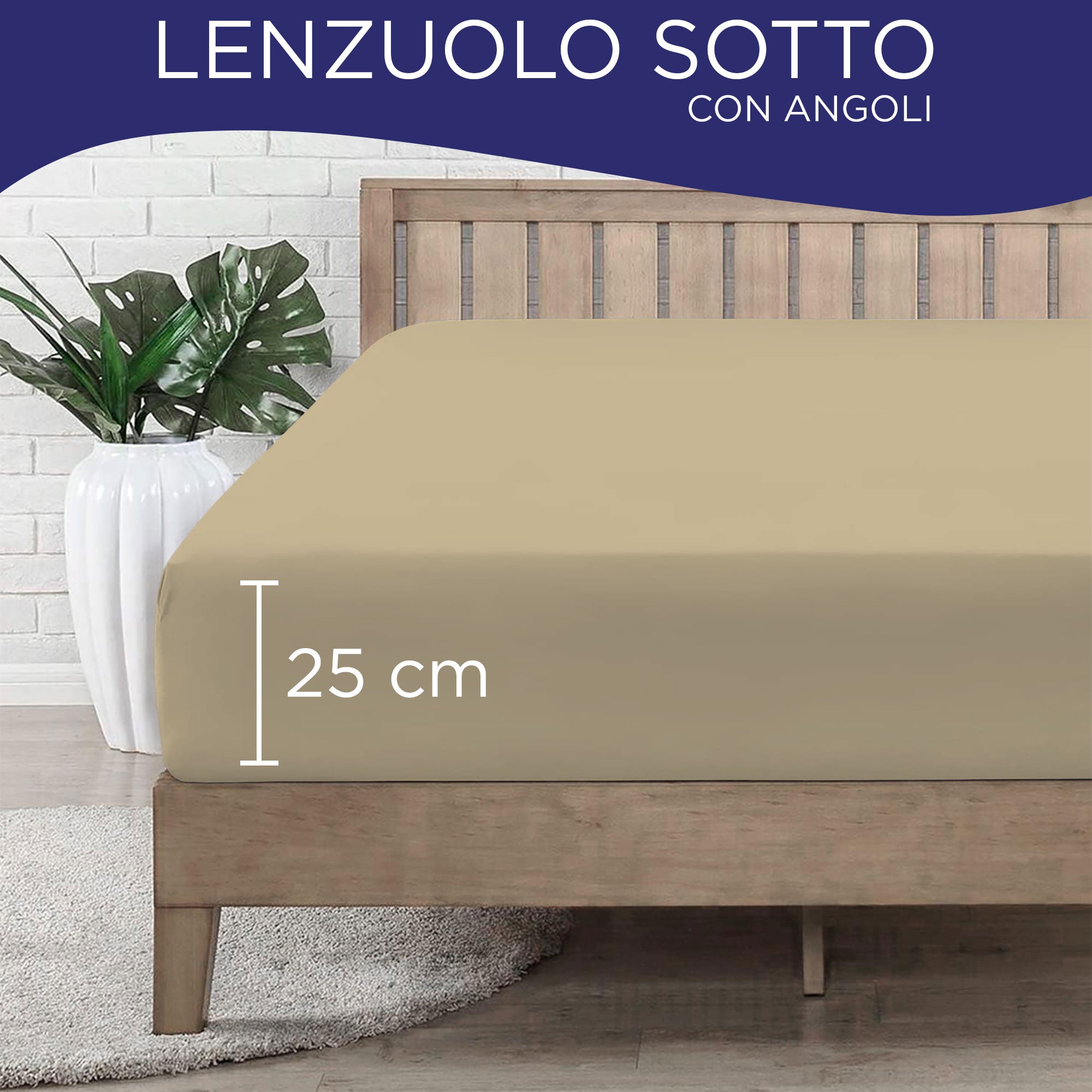 Lenzuolo sotto con angoli elasticizzati singolo in tinta unita 6861