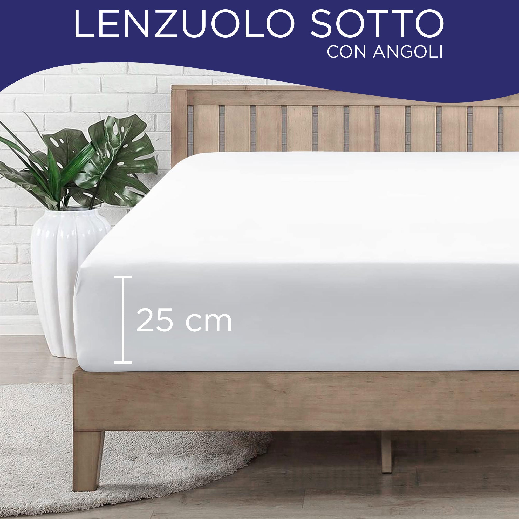 Lenzuolo sotto con angoli elasticizzati singolo in tinta unita 6861