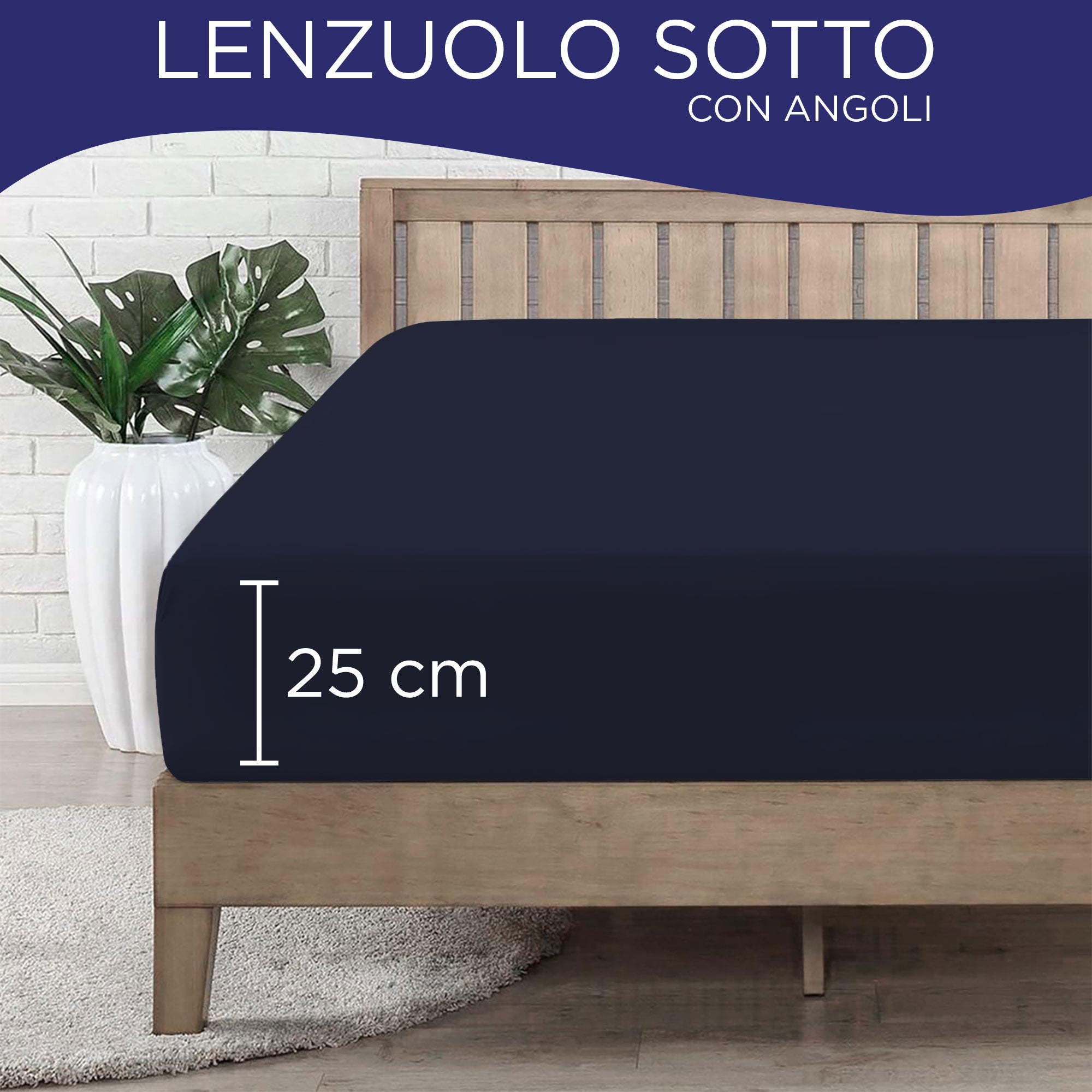 Lenzuolo sotto con angoli elasticizzati singolo in tinta unita 6861