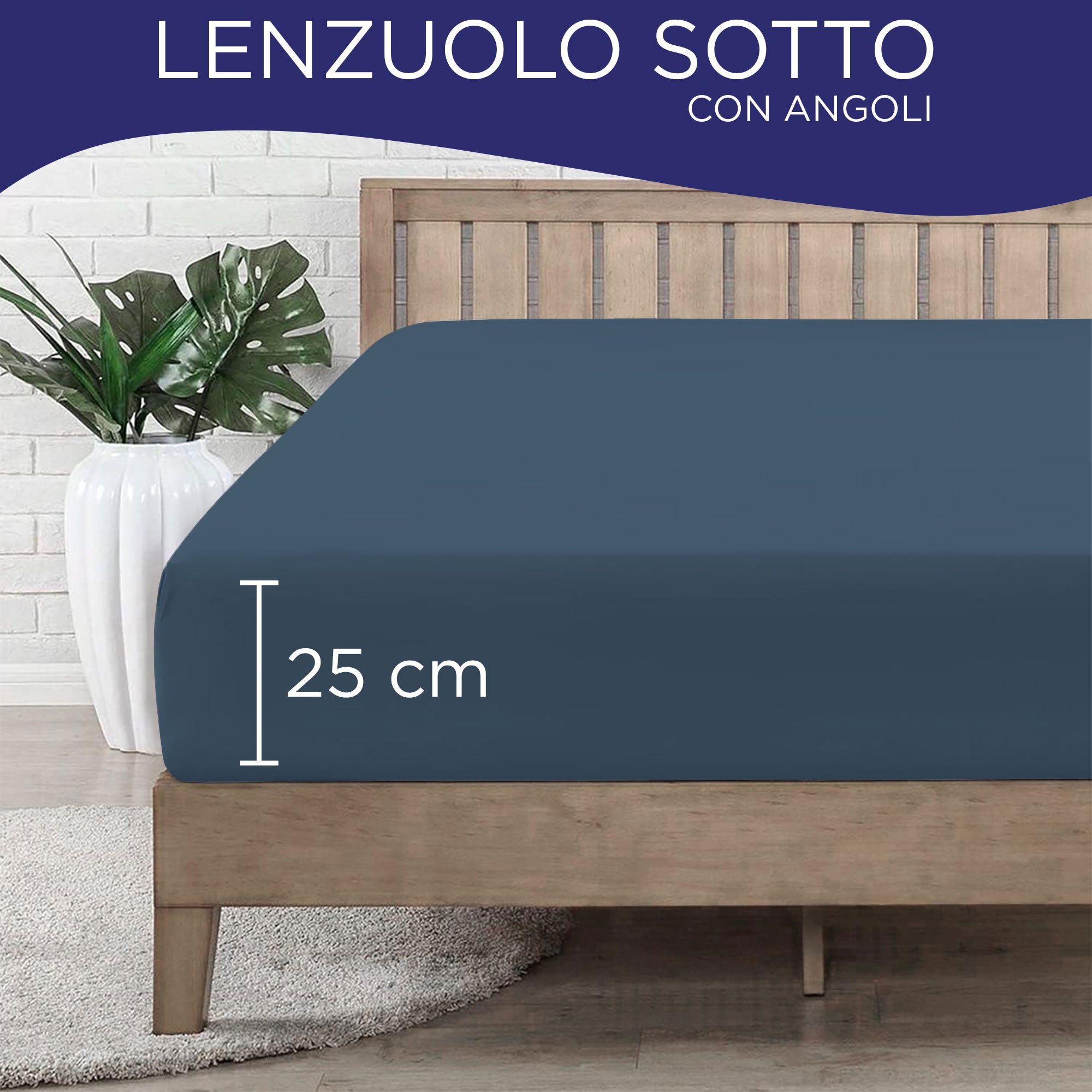 Lenzuolo sotto con angoli elasticizzati singolo in tinta unita 6861