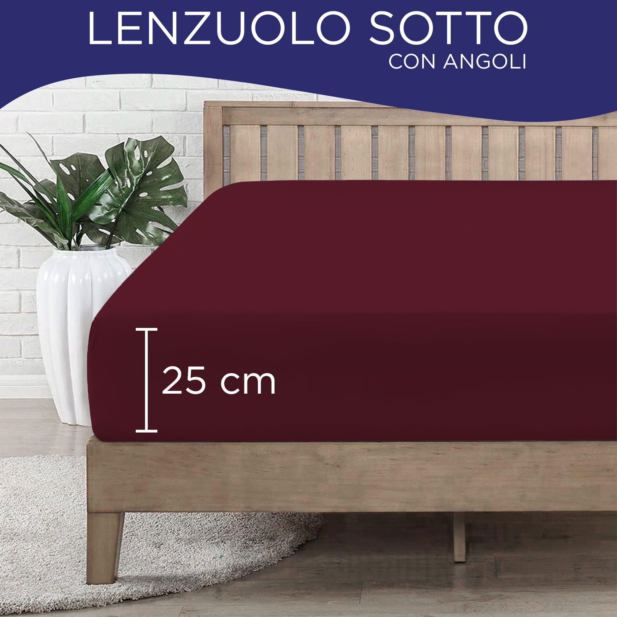 Lenzuolo sotto con angoli elasticizzati singolo in tinta unita 6861