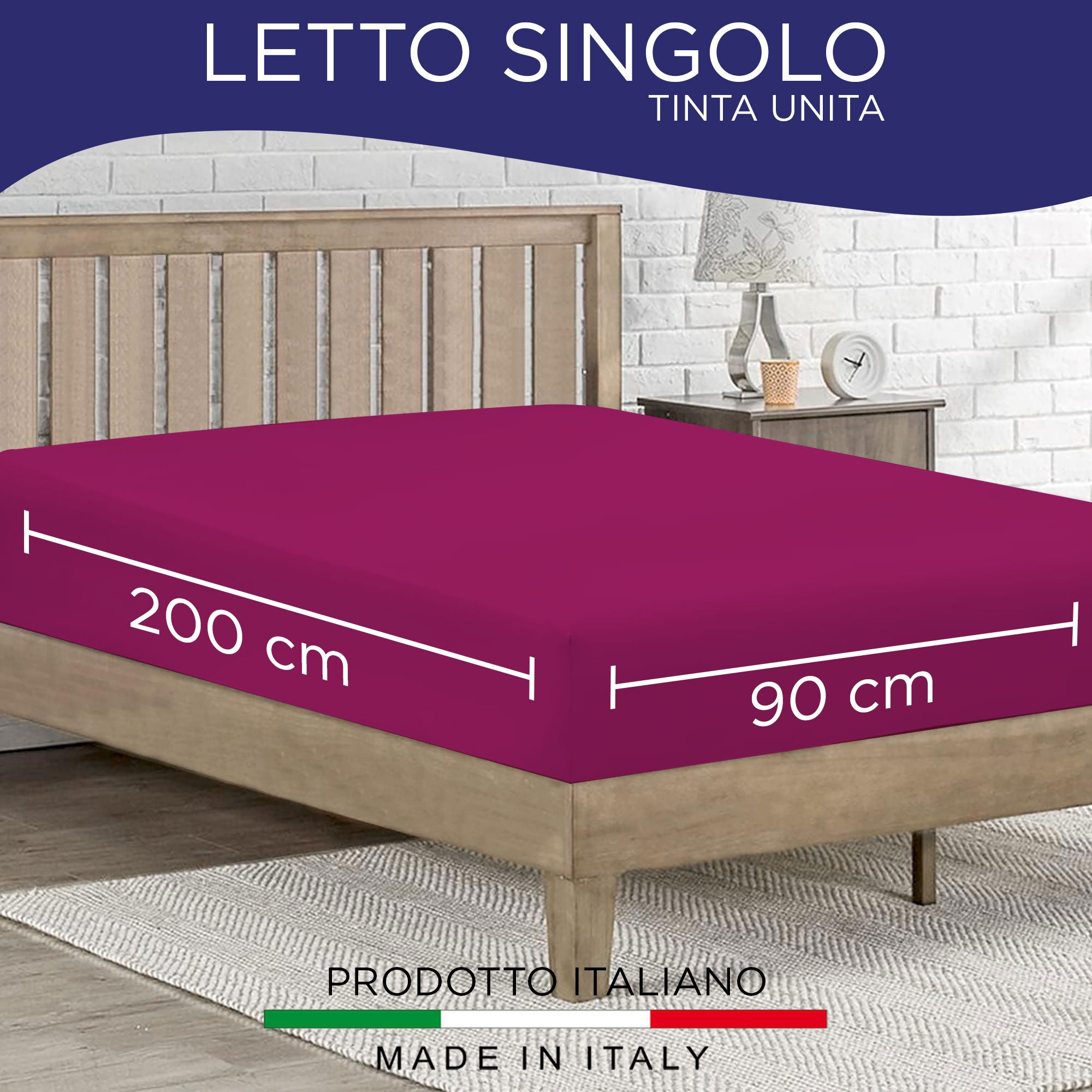 Lenzuolo sotto con angoli elasticizzati singolo in tinta unita 6861