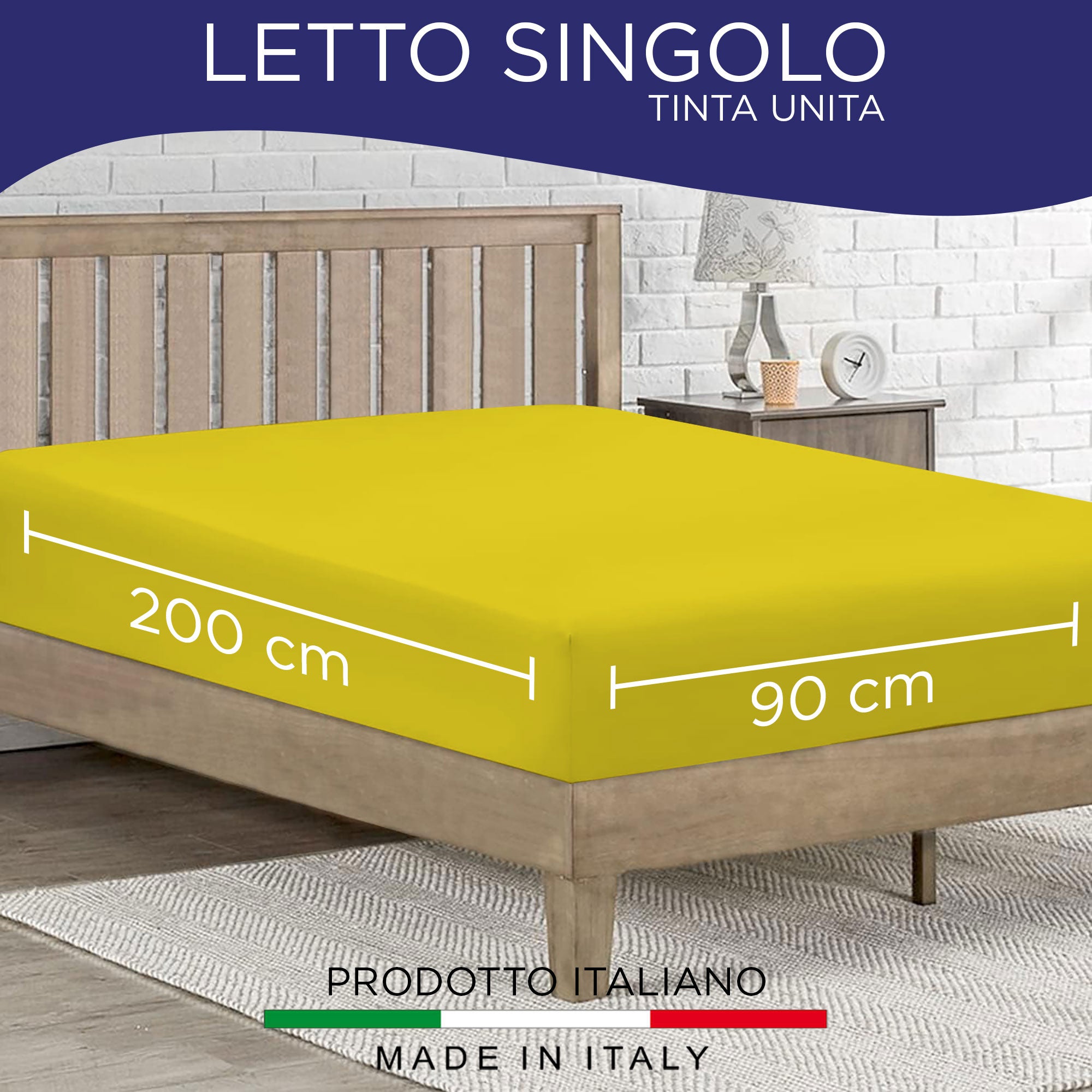 Lenzuolo sotto con angoli elasticizzati singolo in tinta unita 6861