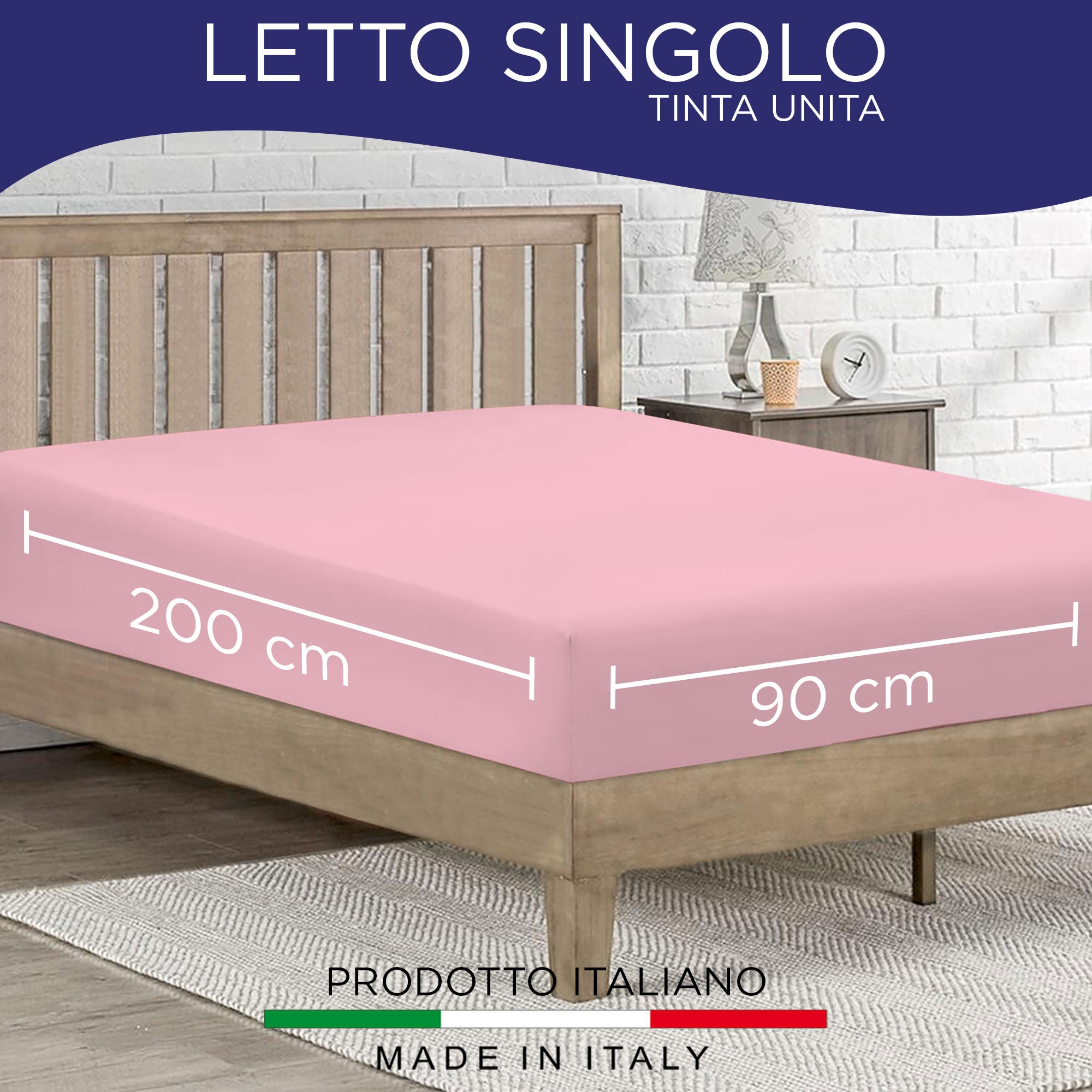 Lenzuolo sotto con angoli elasticizzati singolo in tinta unita 6861