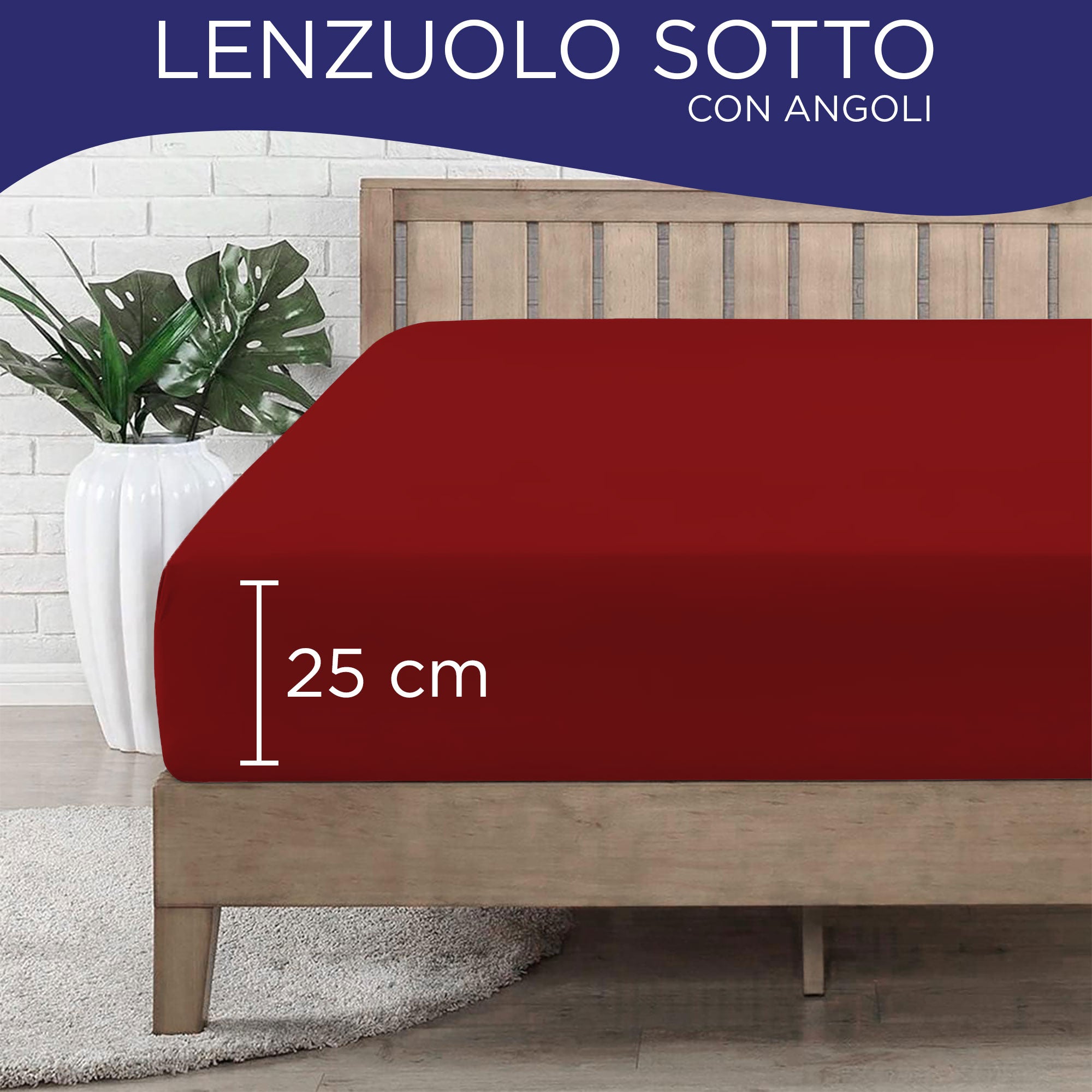 Lenzuolo sotto con angoli elasticizzati singolo in tinta unita 6861