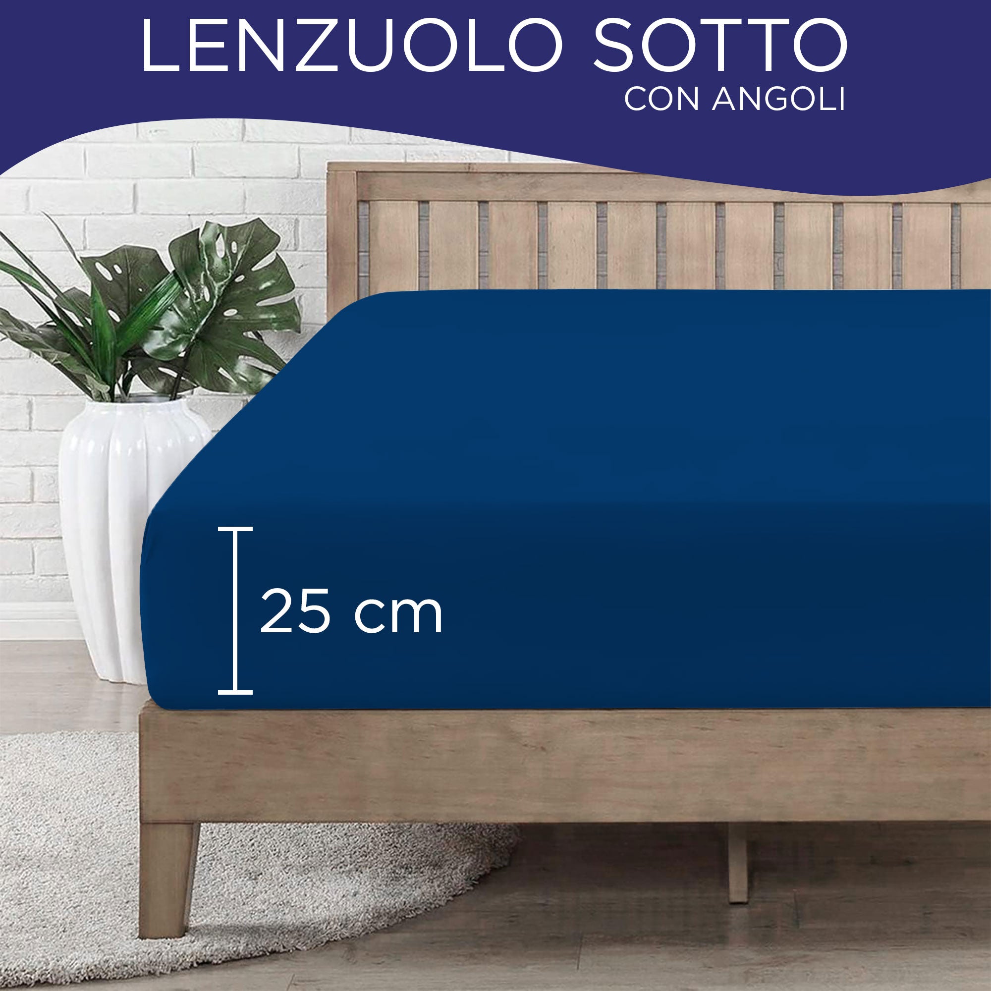 Lenzuolo sotto con angoli elasticizzati singolo in tinta unita 6861