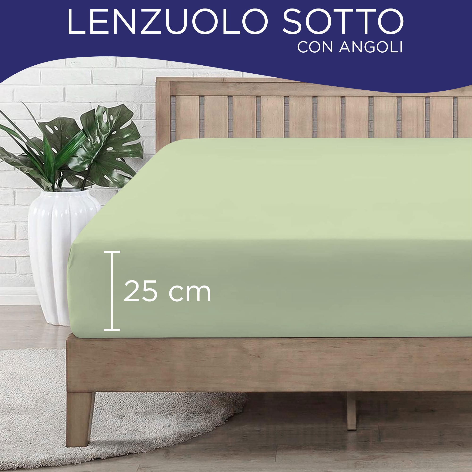 Lenzuolo sotto con angoli elasticizzati singolo in tinta unita 6861