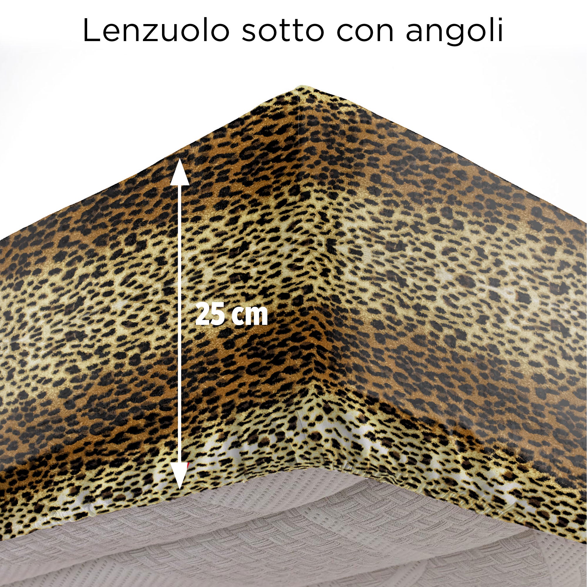 Completo Lenzuola leopardato letto matrimoniale lenzuolo maculato Animalier 6864