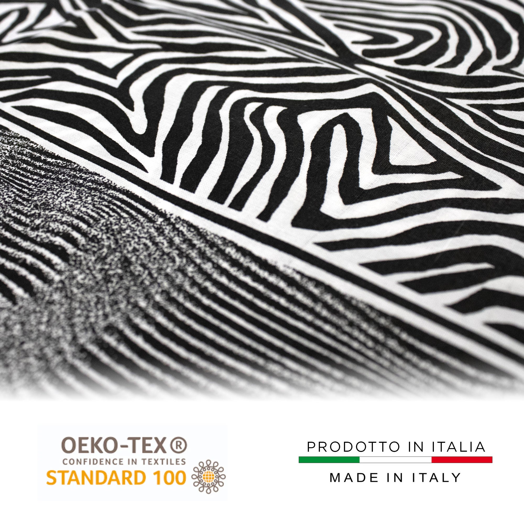 Completo Lenzuola zebrato letto matrimoniale lenzuolo zebra Animalier 6865