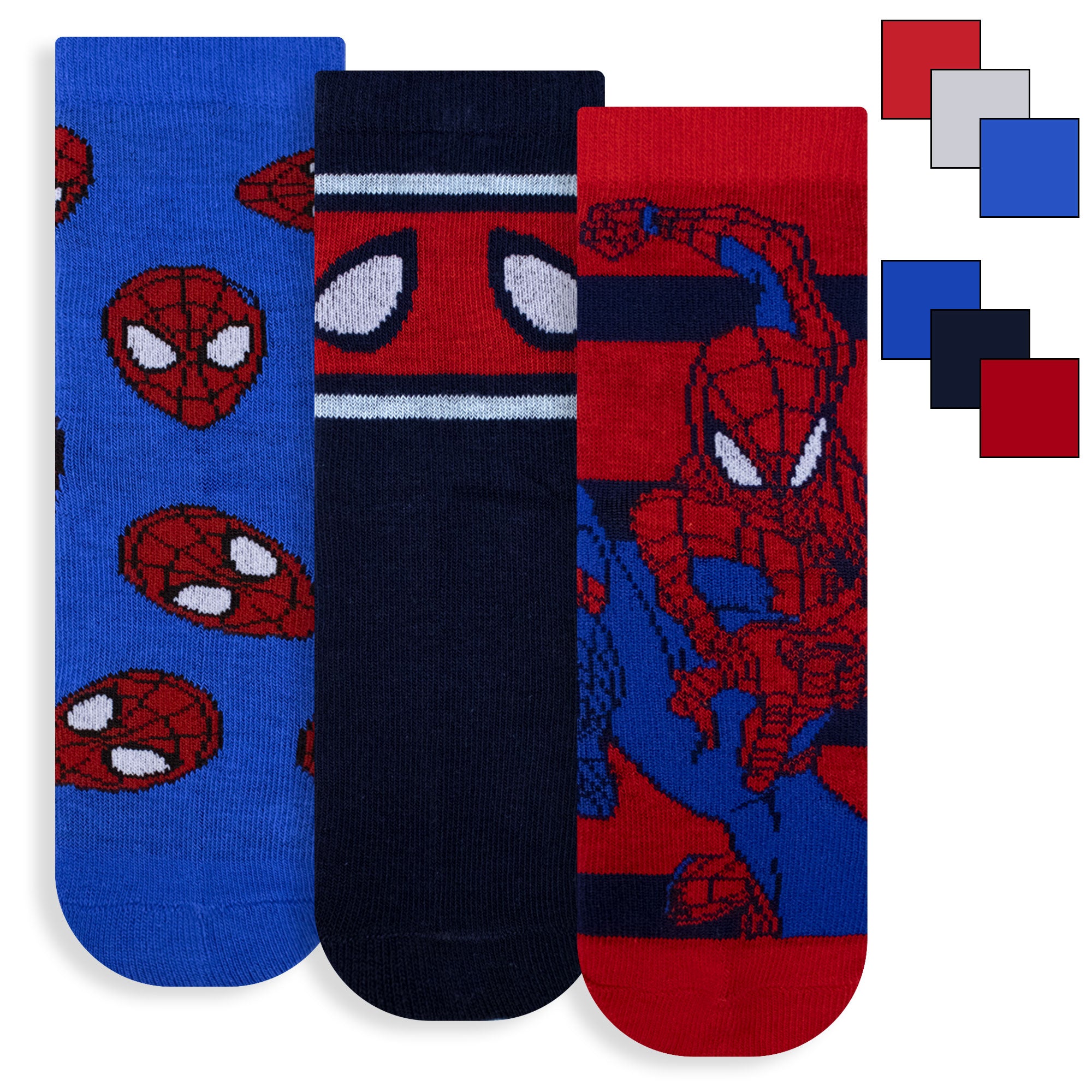 Calzini per bambino Spiderman set 3 paia in caldo cotone 6881