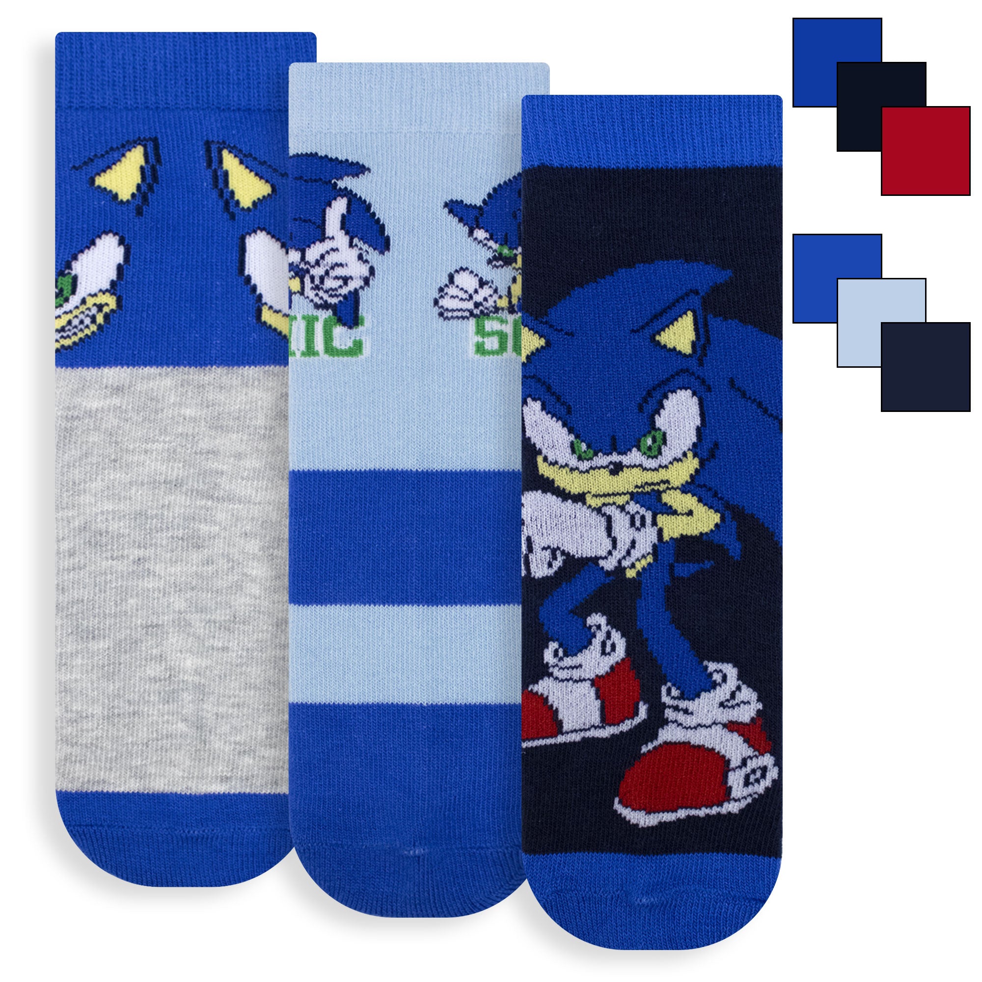 Calzini per bambino Sonic The Hedgehog set 3 paia in caldo cotone 6882