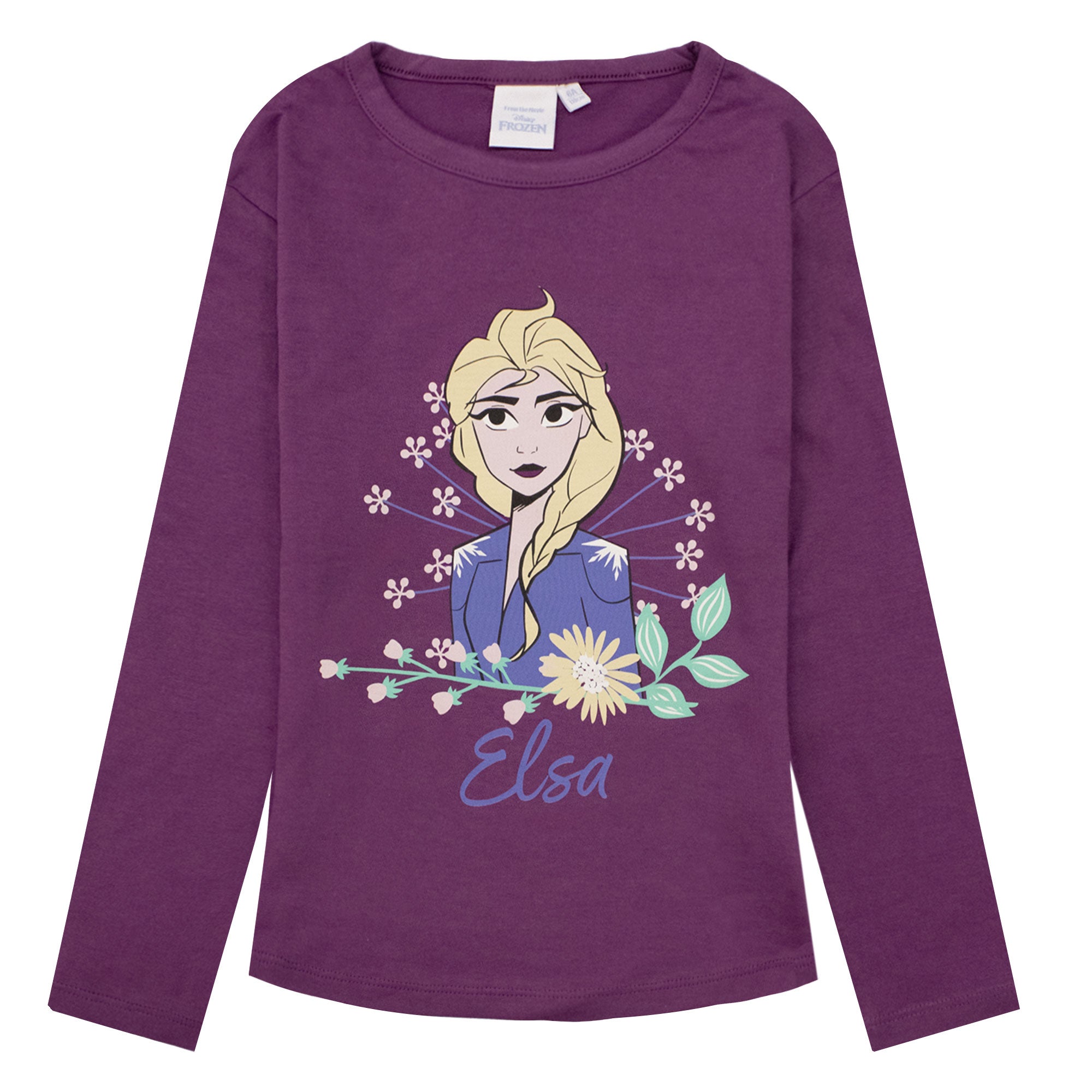 Maglietta Disney Frozen Elsa per bambina maglia maniche lunghe in cotone 6885