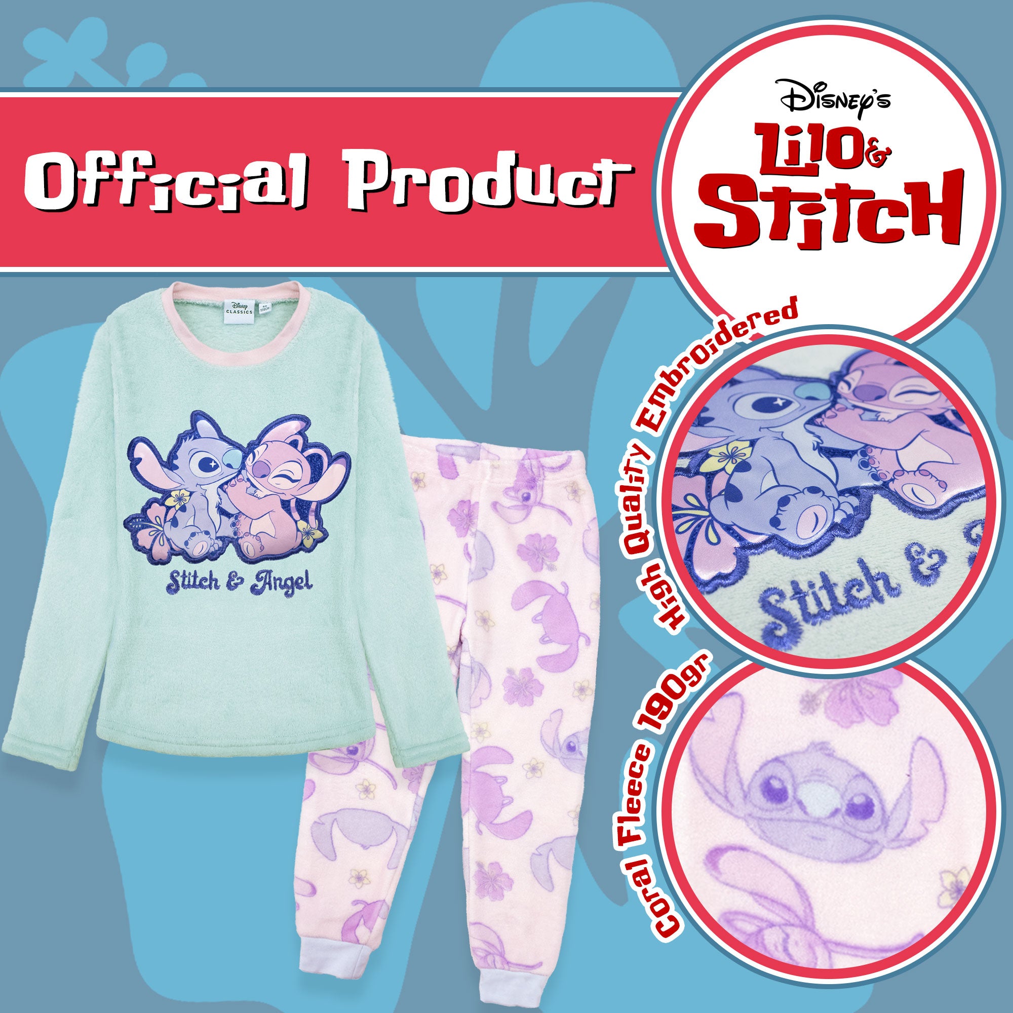 Pigiama Disney Lilo e Stitch in pile invernale per bambina 6889