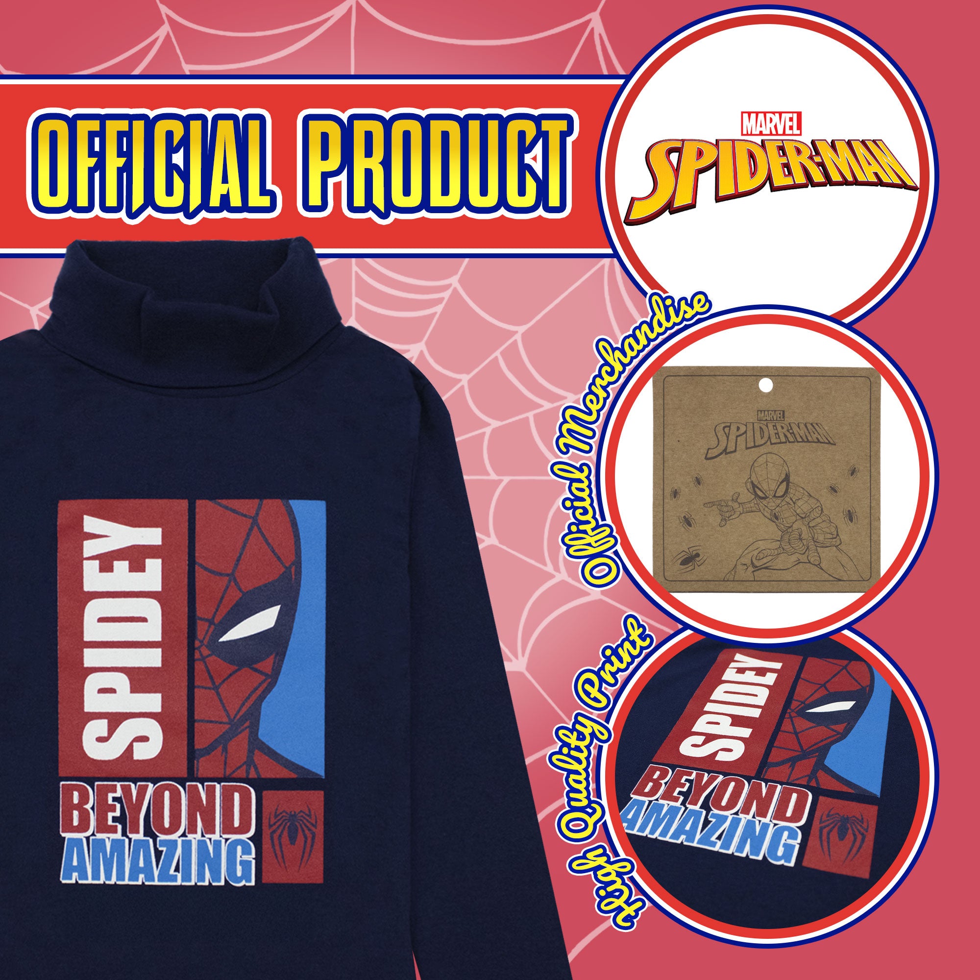 Maglietta Marvel Spiderman bambino maglia maniche lunghe in cotone 6891