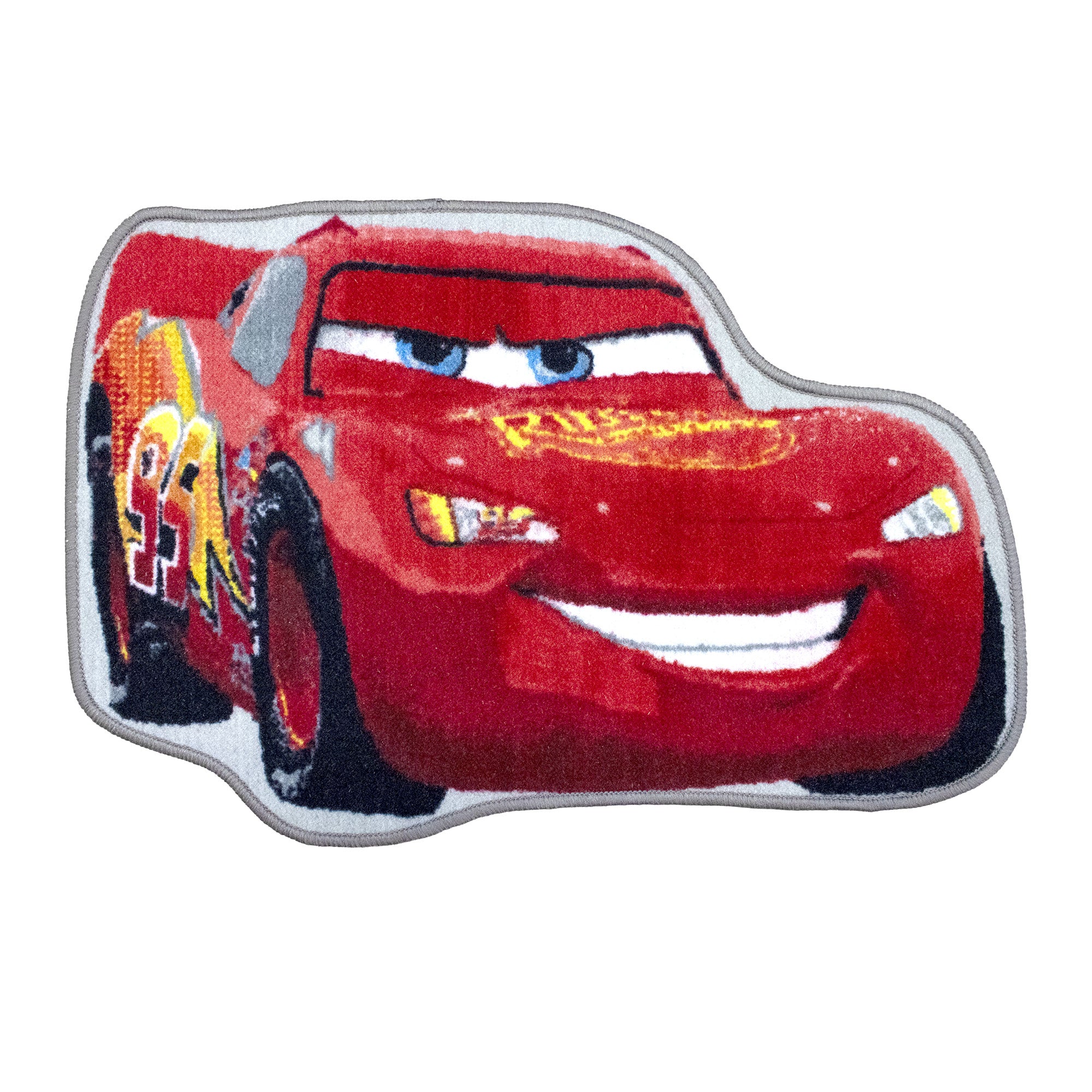 Tappeto Disney Cars sagomato antiscivolo bambini Saetta Mcqueen 50x75cm 6912