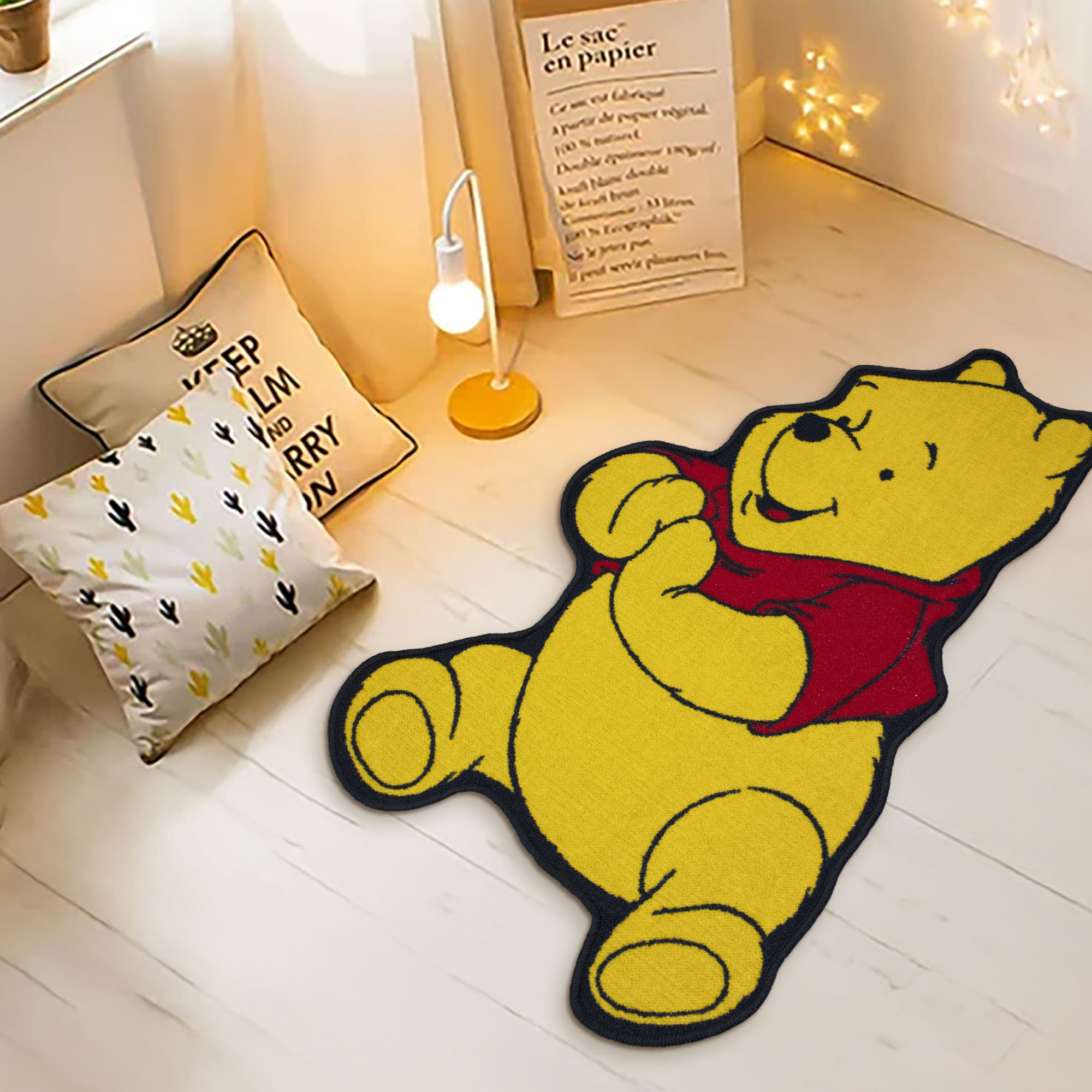 Tappeto Disney Winnie The Pooh sagomato antiscivolo per bambini 65x110cm 6913