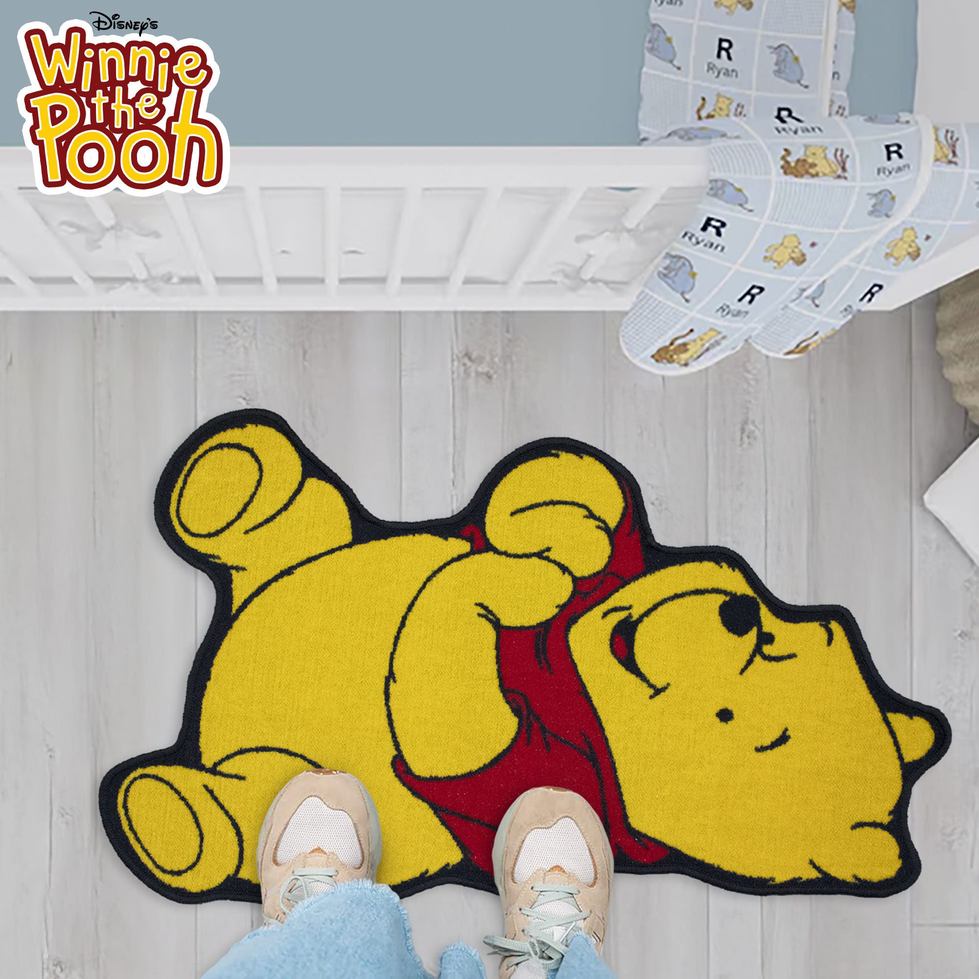 Tappeto Disney Winnie The Pooh sagomato antiscivolo per bambini 65x110cm 6913