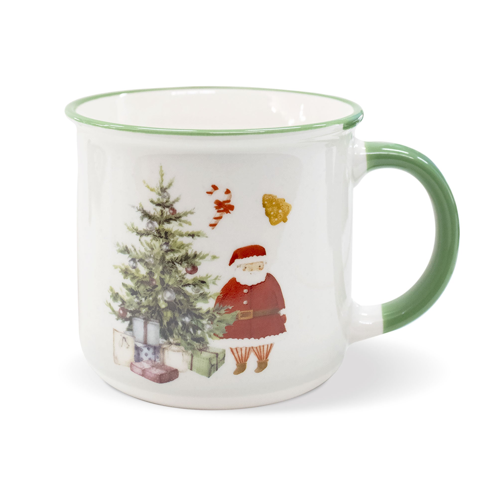 Tazza natalizia vintage Mug con manico Decoro di Natale in ceramica 6942