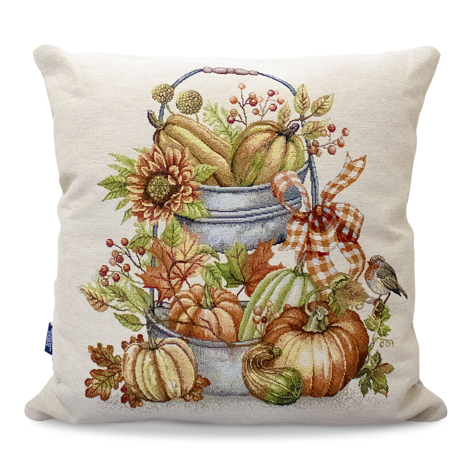 Cuscino arredo decorativo zucca in gobelin autunnale Halloween 45x45cm 6949