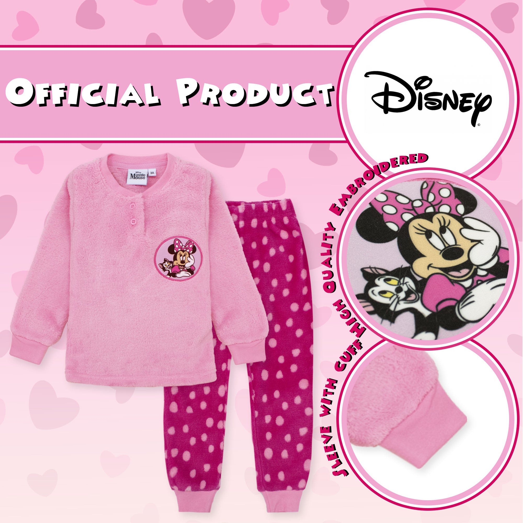 Pigiama Disney Minnie Mouse in pile invernale per bambina 6959