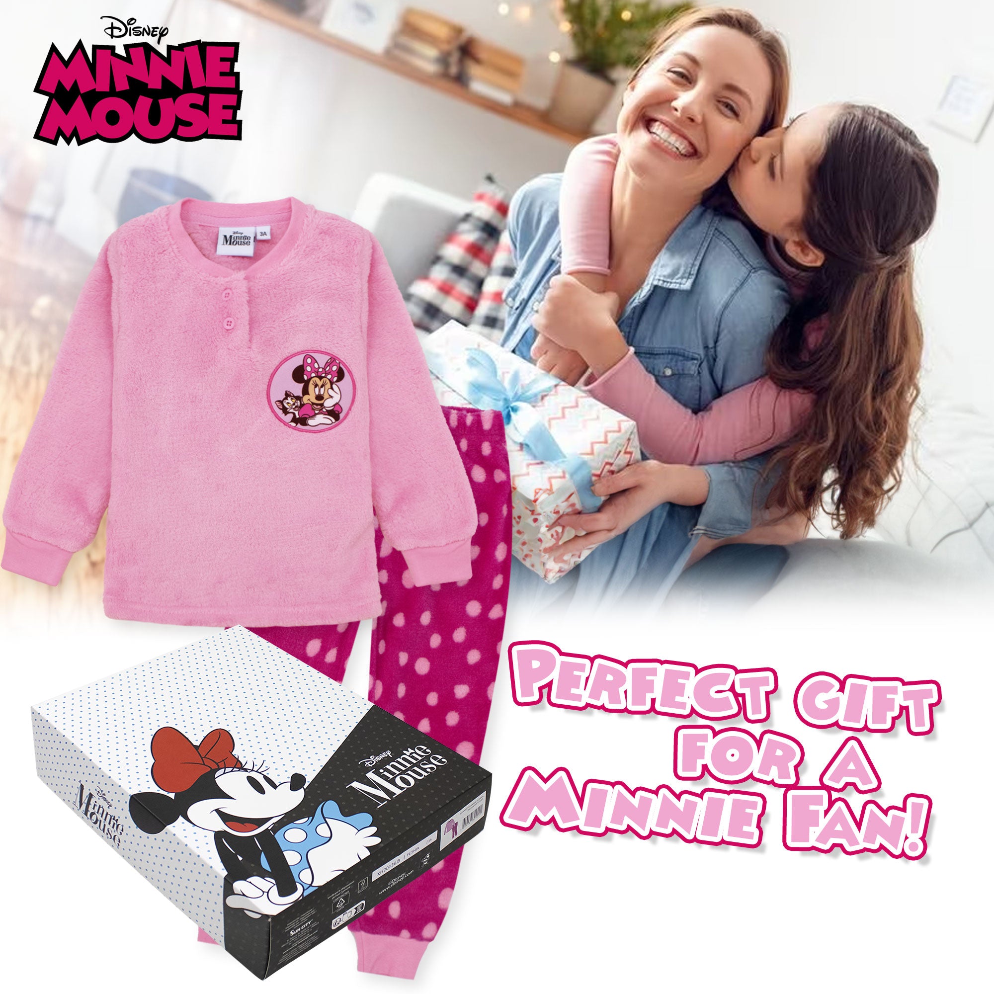 Pigiama Disney Minnie Mouse in pile invernale per bambina 6959