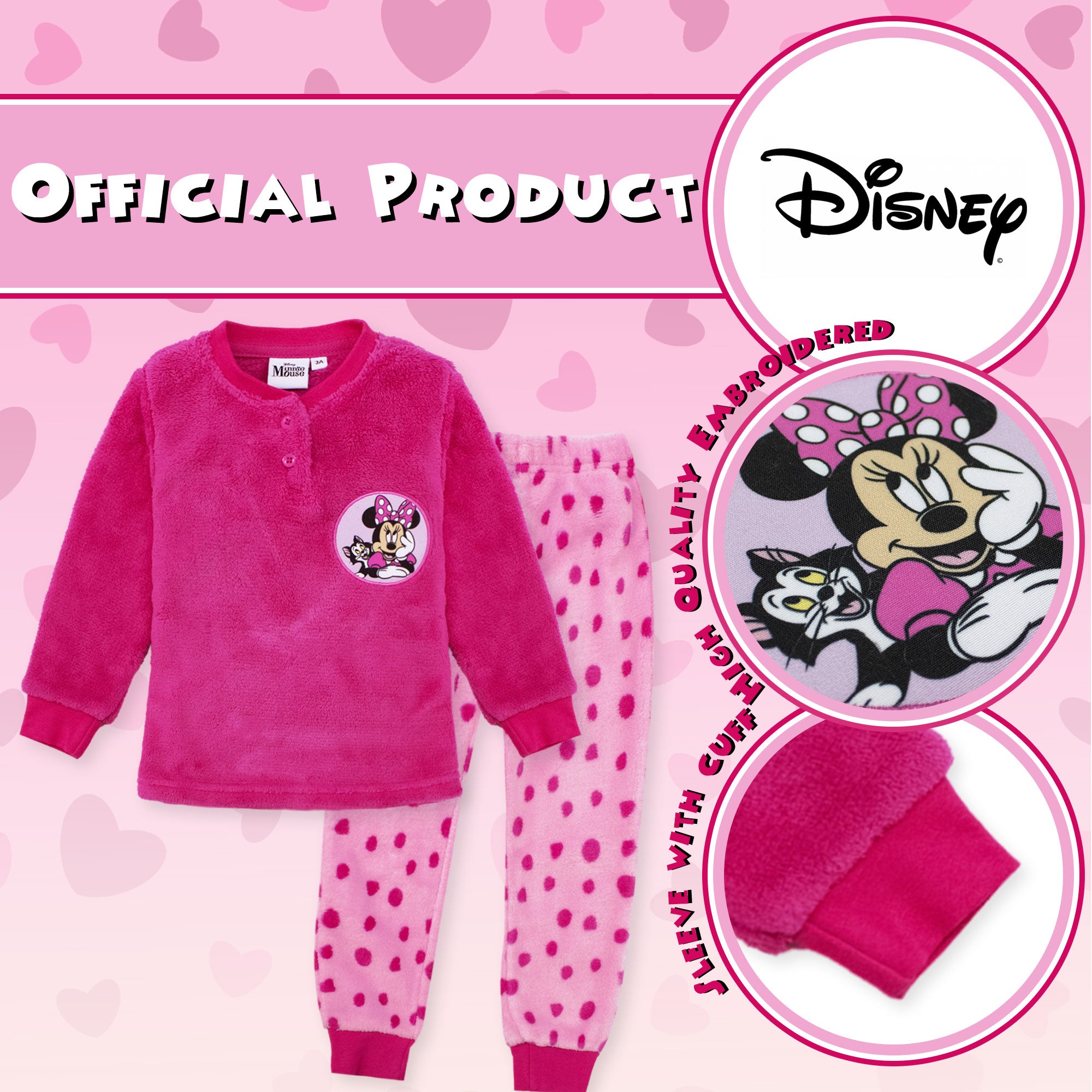 Pigiama Disney Minnie Mouse in pile invernale per bambina 6959