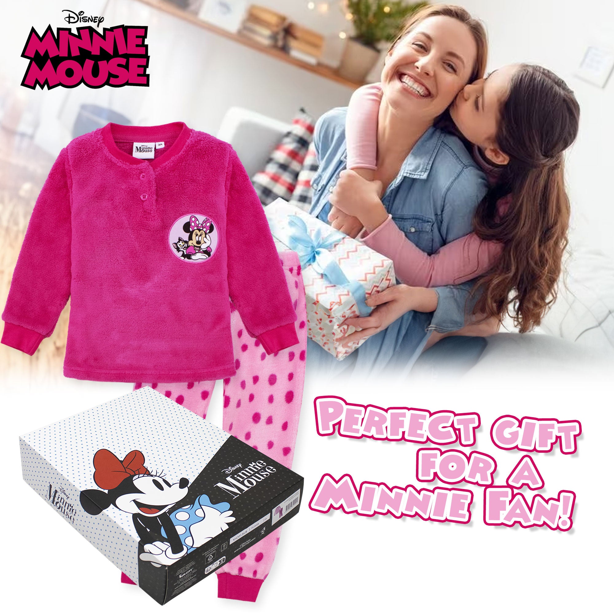 Pigiama Disney Minnie Mouse in pile invernale per bambina 6959