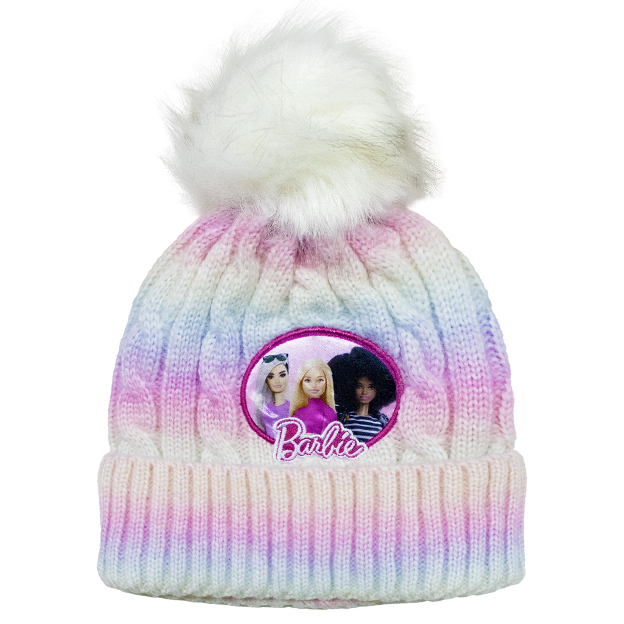 Cappello Barbie per bambina invernale cappellino in maglia con pon pon 6960