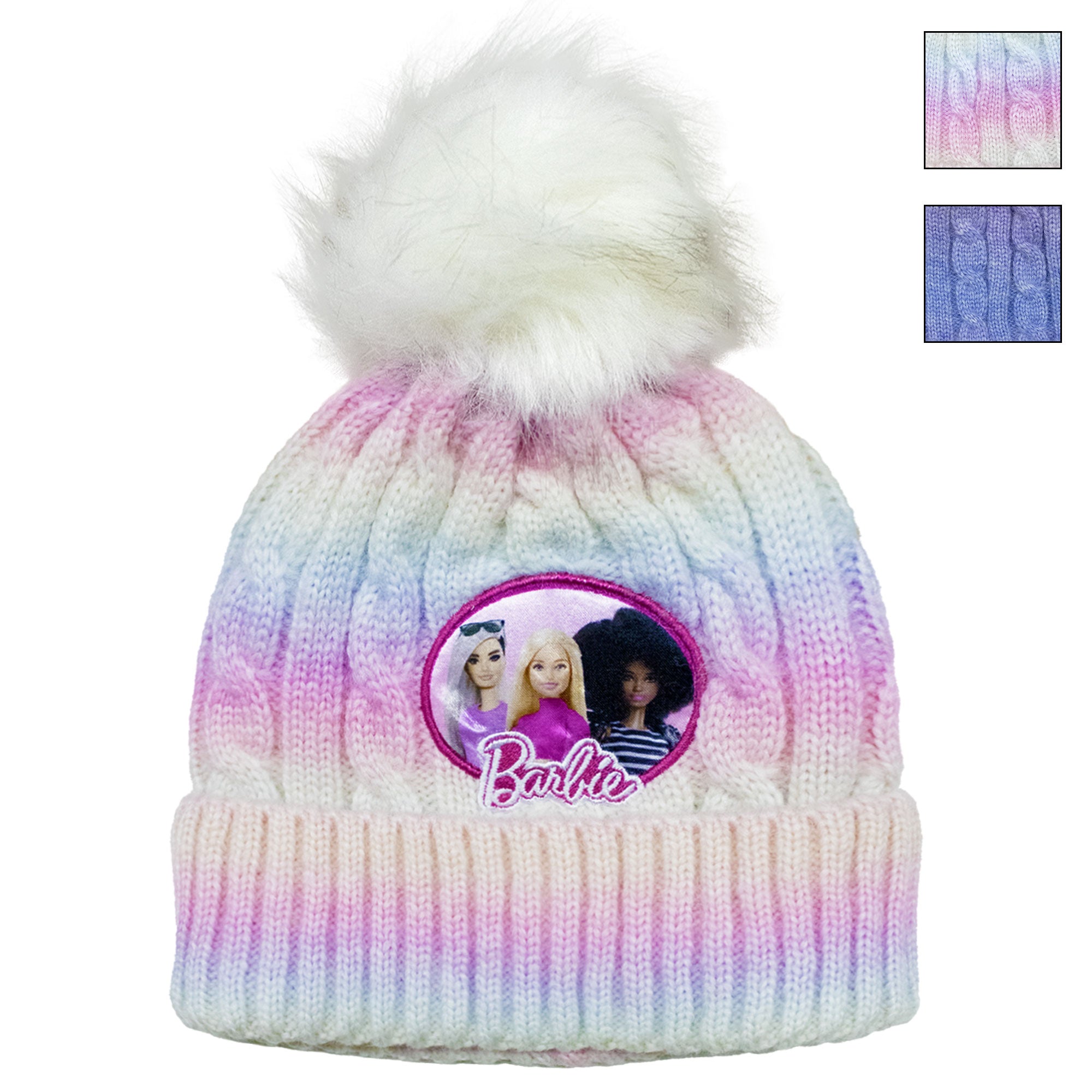 Cappello Barbie per bambina invernale cappellino in maglia con pon pon 6960