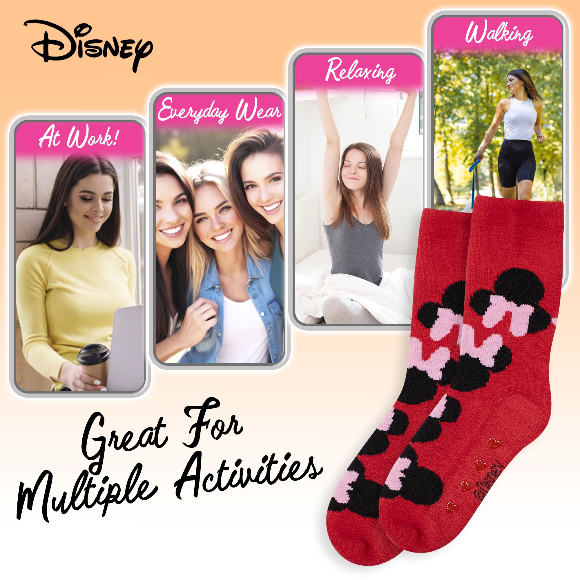 Calzini Disney Minnie Mouse antiscivolo per donna ragazza invernali 6968