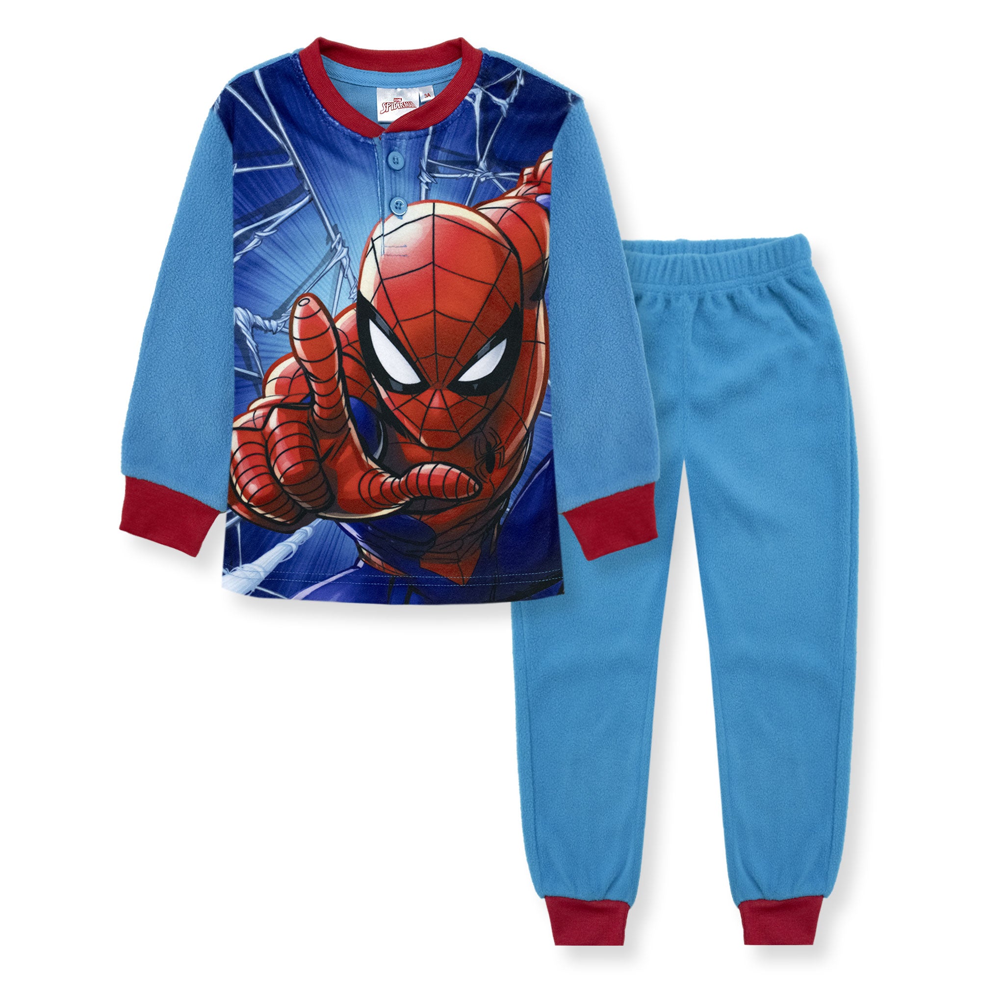 Pigiama Spiderman per bambino in pile lungo bimbo maniche lunghe 6989