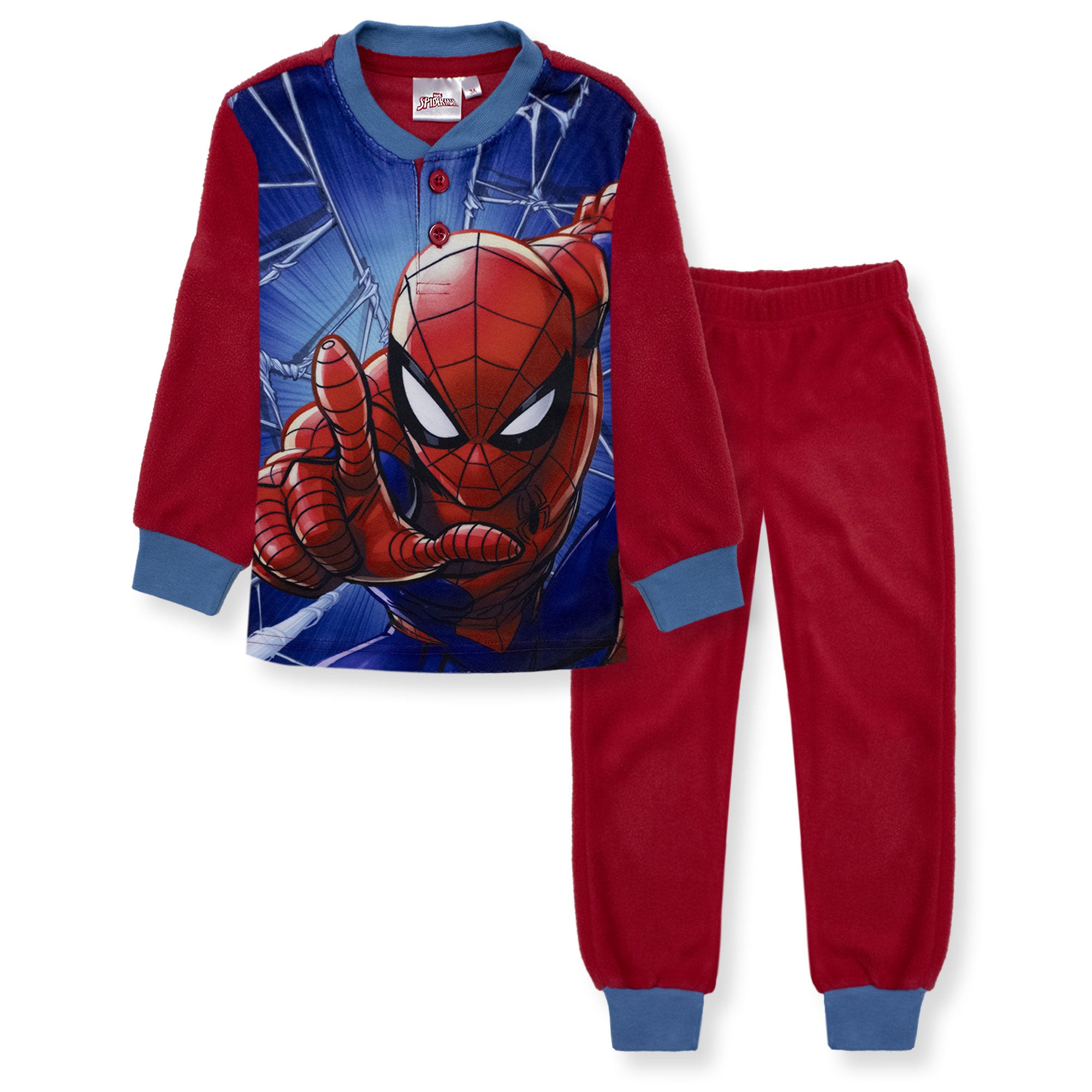 Pigiama Spiderman per bambino in pile lungo bimbo maniche lunghe 6989