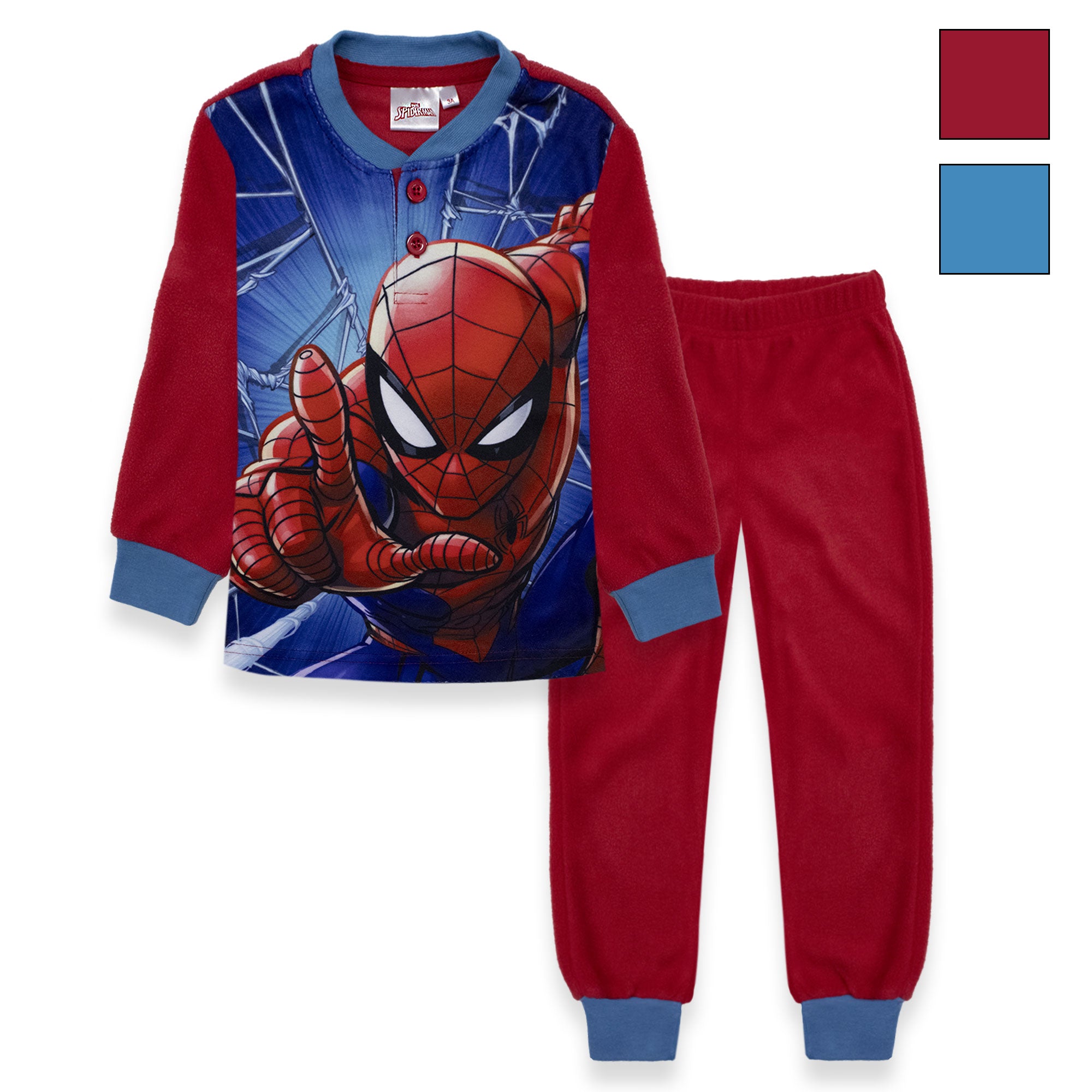 Pigiama Spiderman per bambino in pile lungo bimbo maniche lunghe 6989