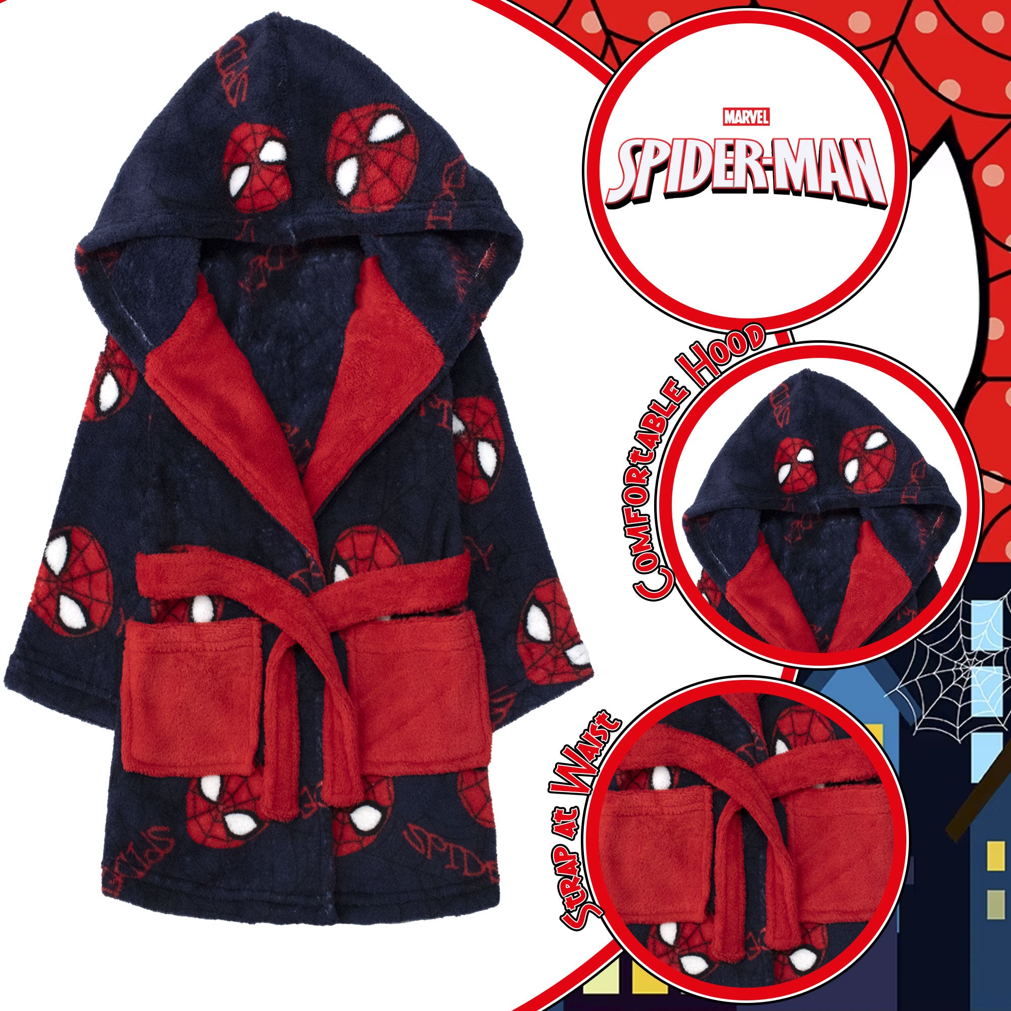 Vestaglia Marvel Spiderman in pile invernale per bambino 6994