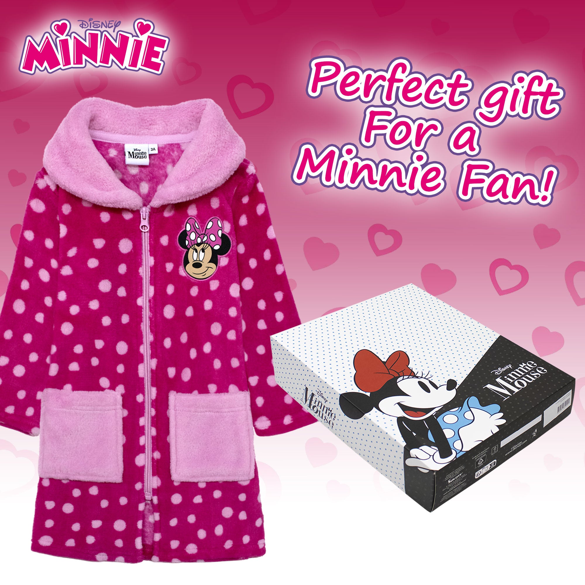 Vestaglia Disney Minnie Mouse in pile invernale per bambina pois 6996