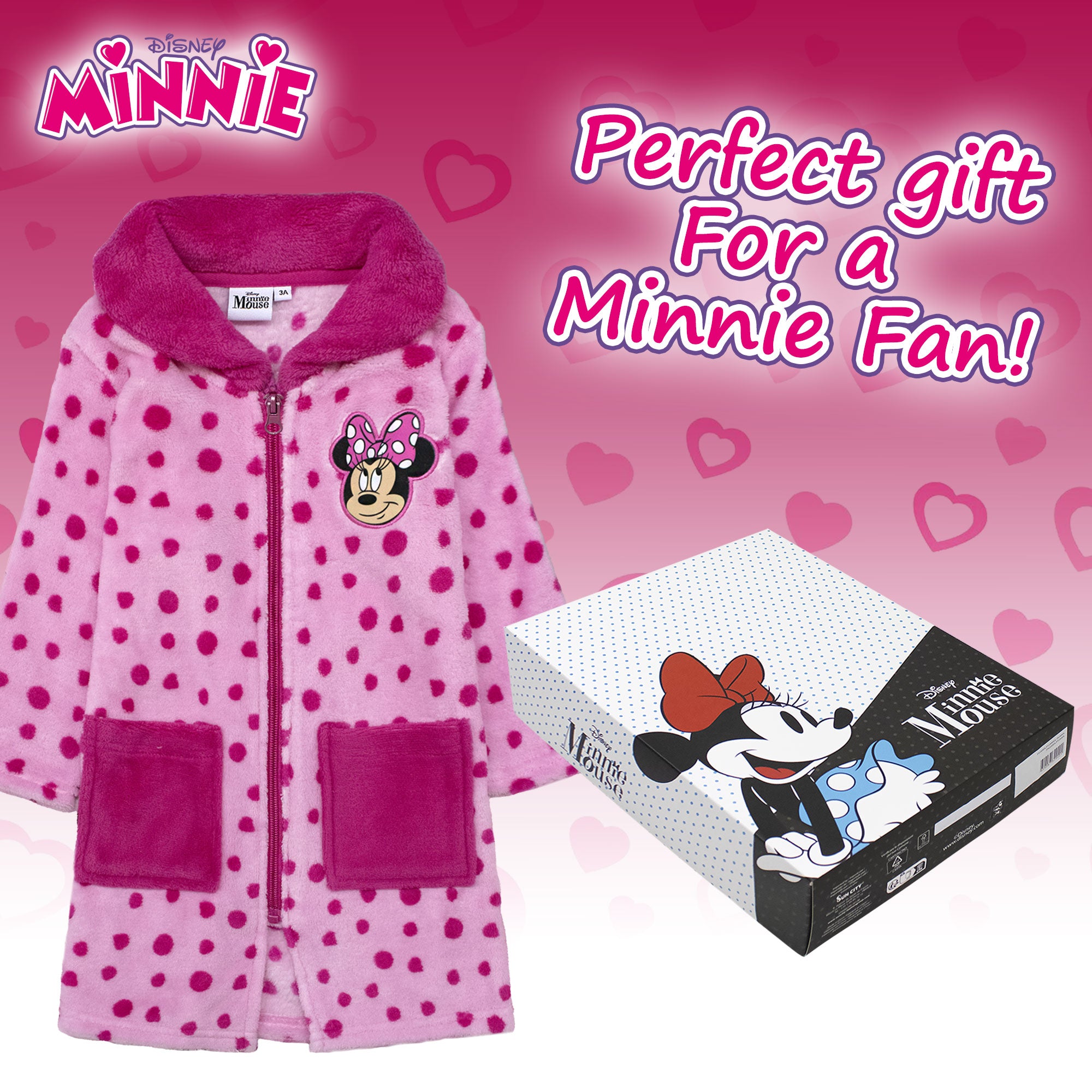 Vestaglia Disney Minnie Mouse in pile invernale per bambina pois 6996