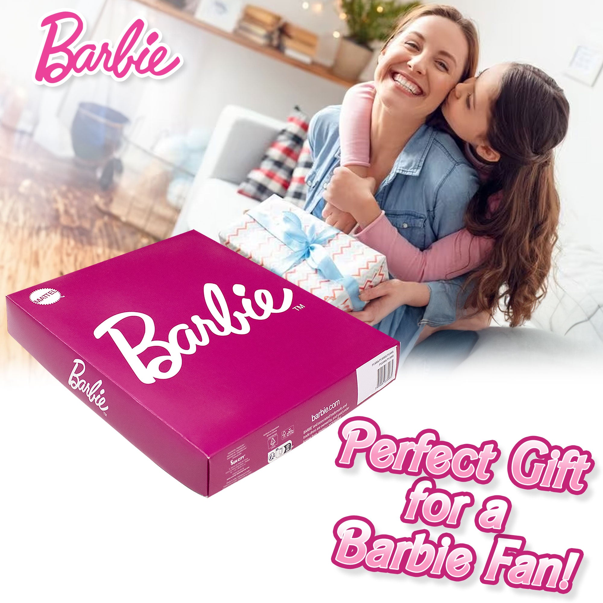 Pigiama Mattel Barbie micropile invernale lungo per bambina maniche lunghe 7000